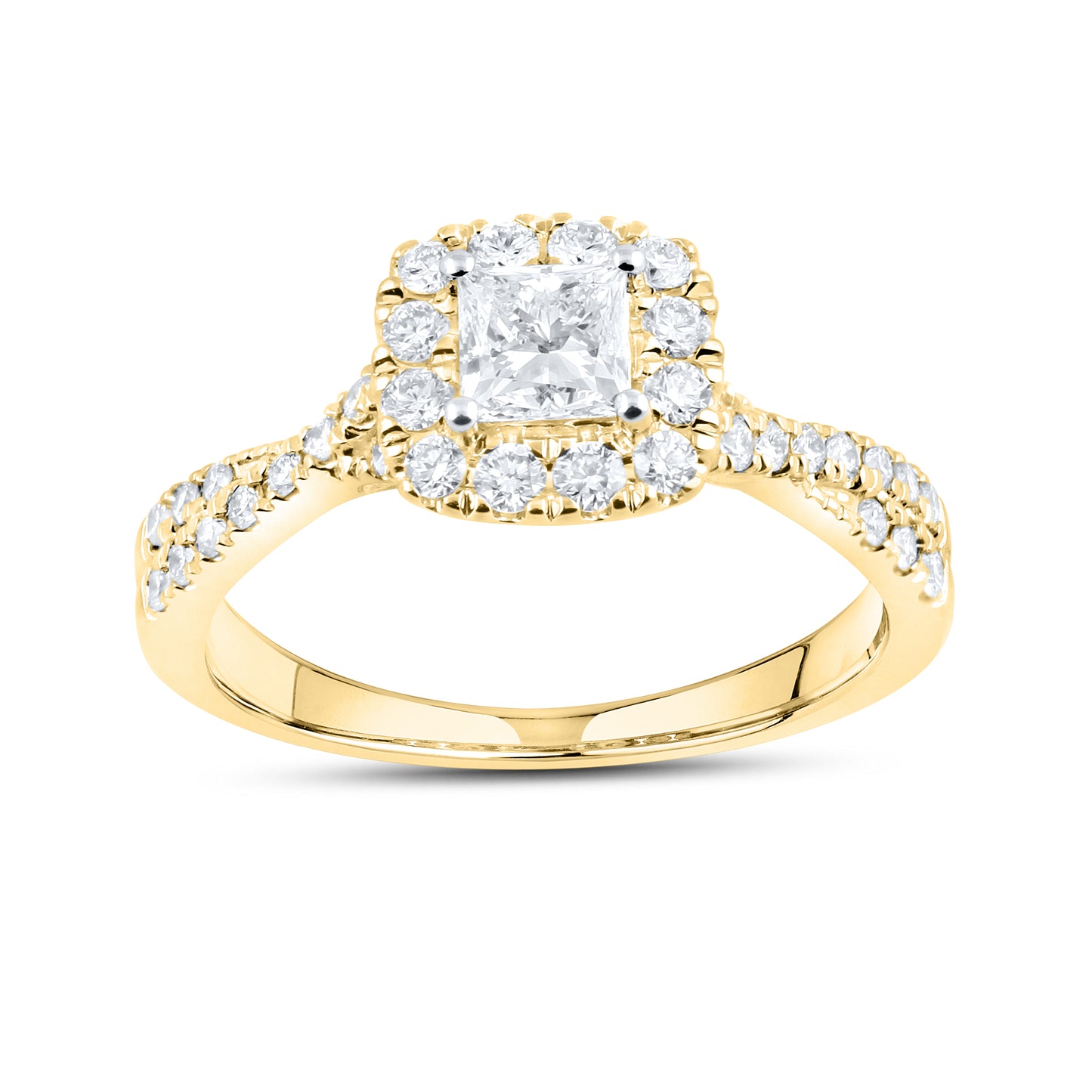 14kt Yellow Gold 1.21 CTW  Lab Diamond Bridal Ring Set
