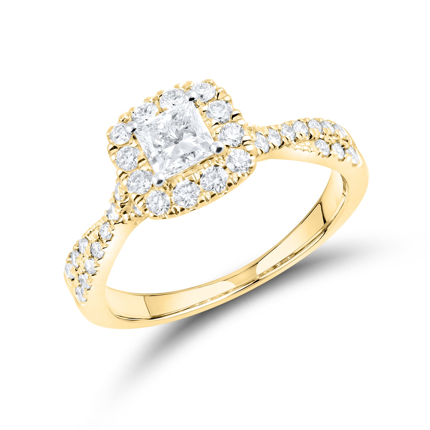 14kt Yellow Gold 1.21 CTW  Lab Diamond Bridal Ring Set