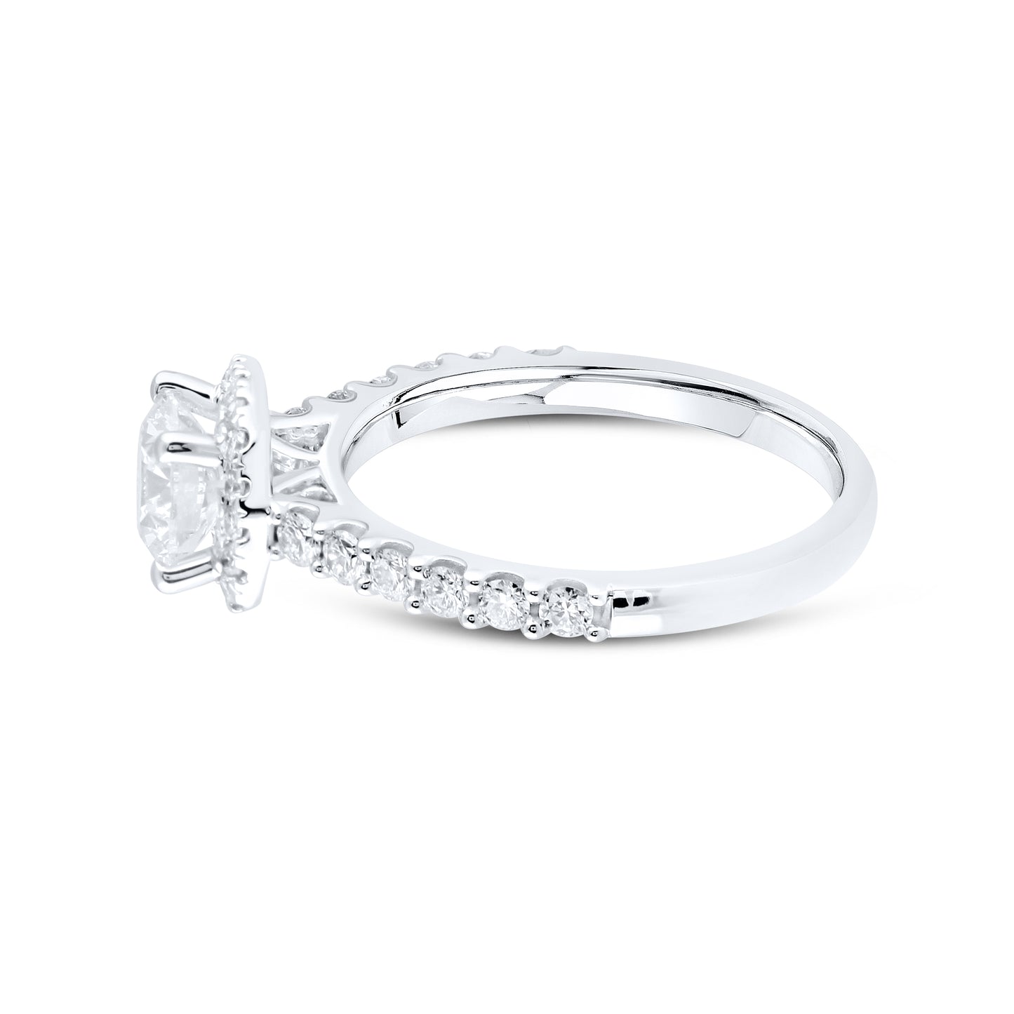 14kt White Gold 1.50 CTW  Round Lab Diamond Ring