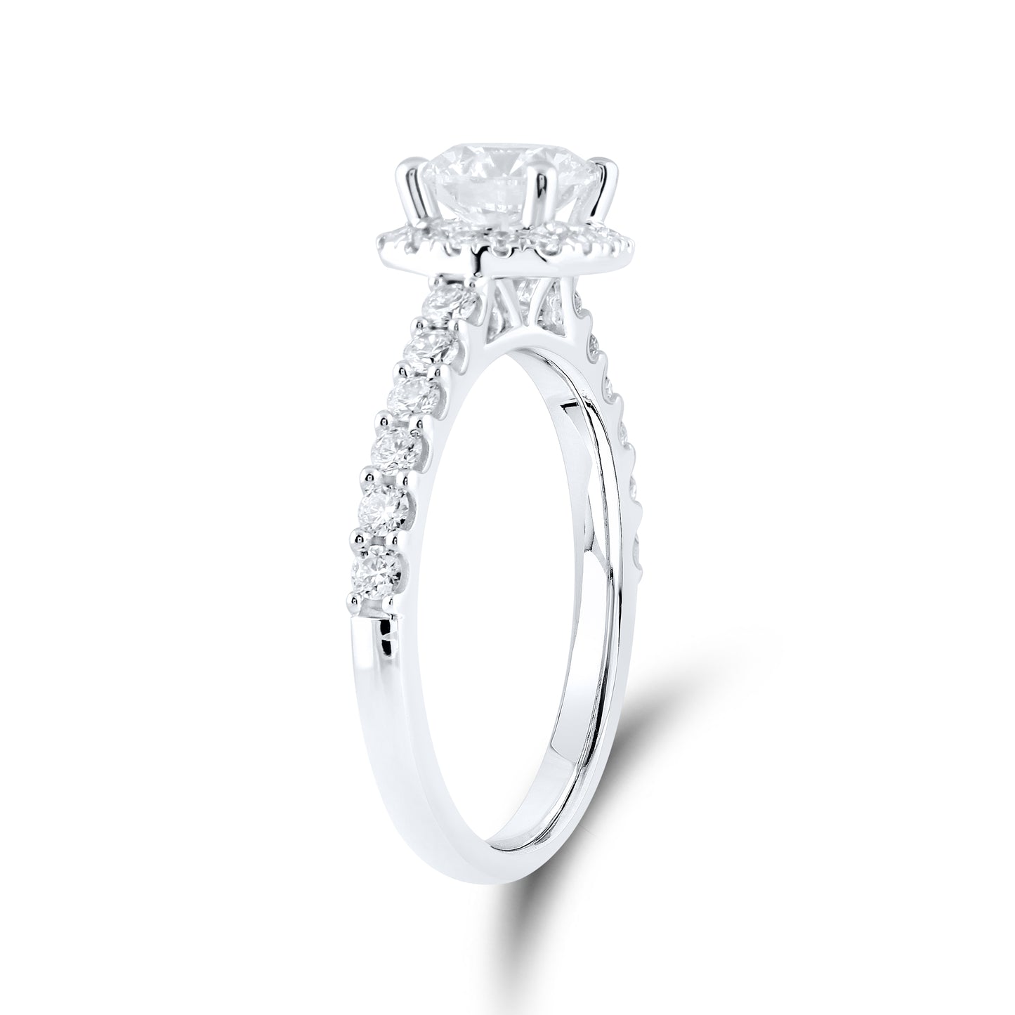 14kt White Gold 1.50 CTW  Round Lab Diamond Ring