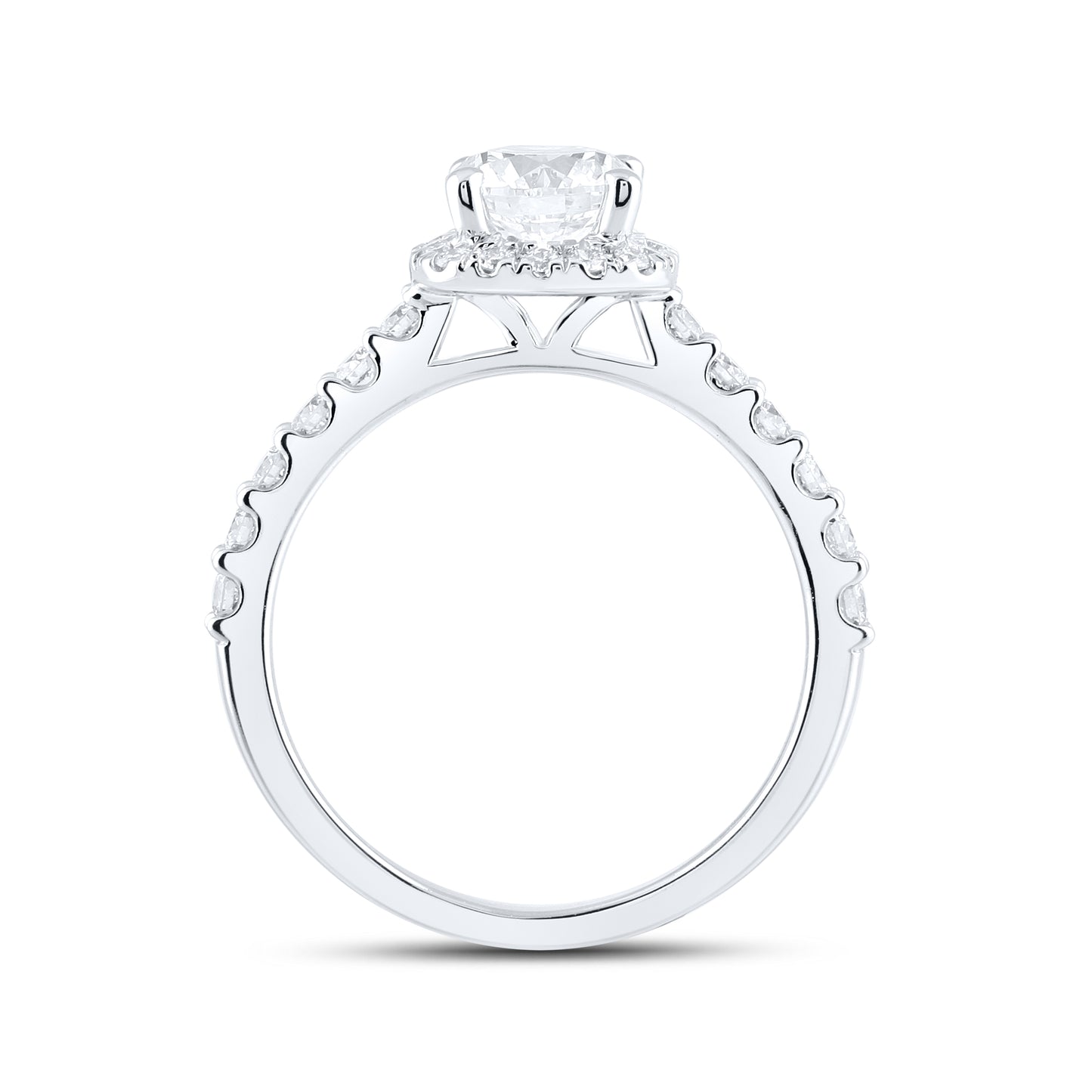 14kt White Gold 1.50 CTW  Round Lab Diamond Ring