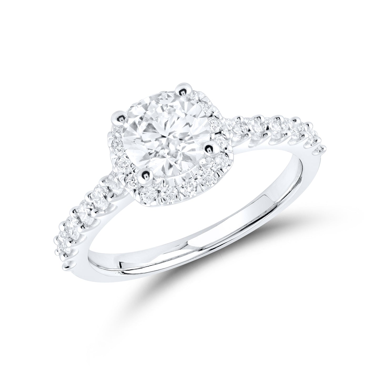14kt White Gold 1.50 CTW  Round Lab Diamond Ring