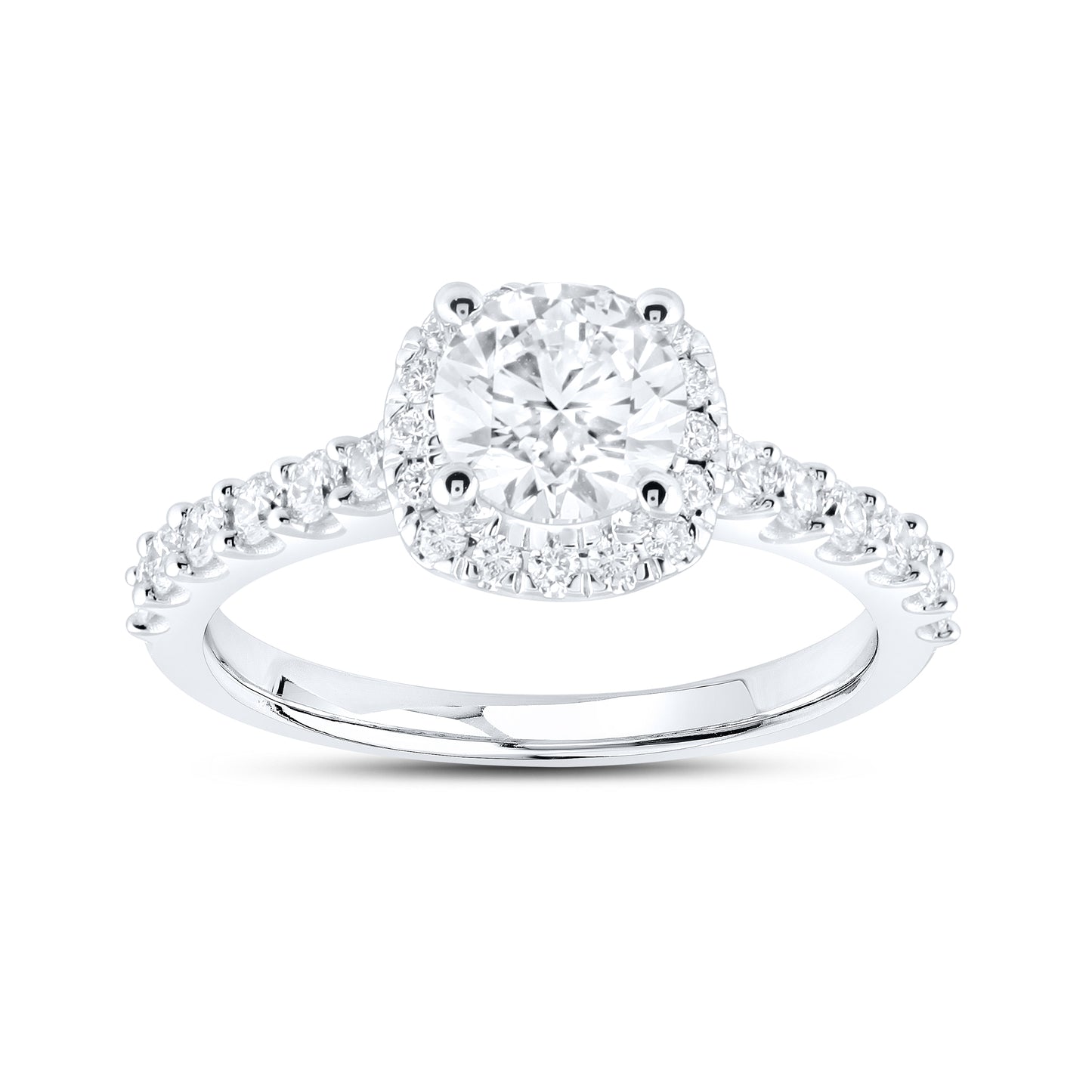 14kt White Gold 1.50 CTW  Round Lab Diamond Ring