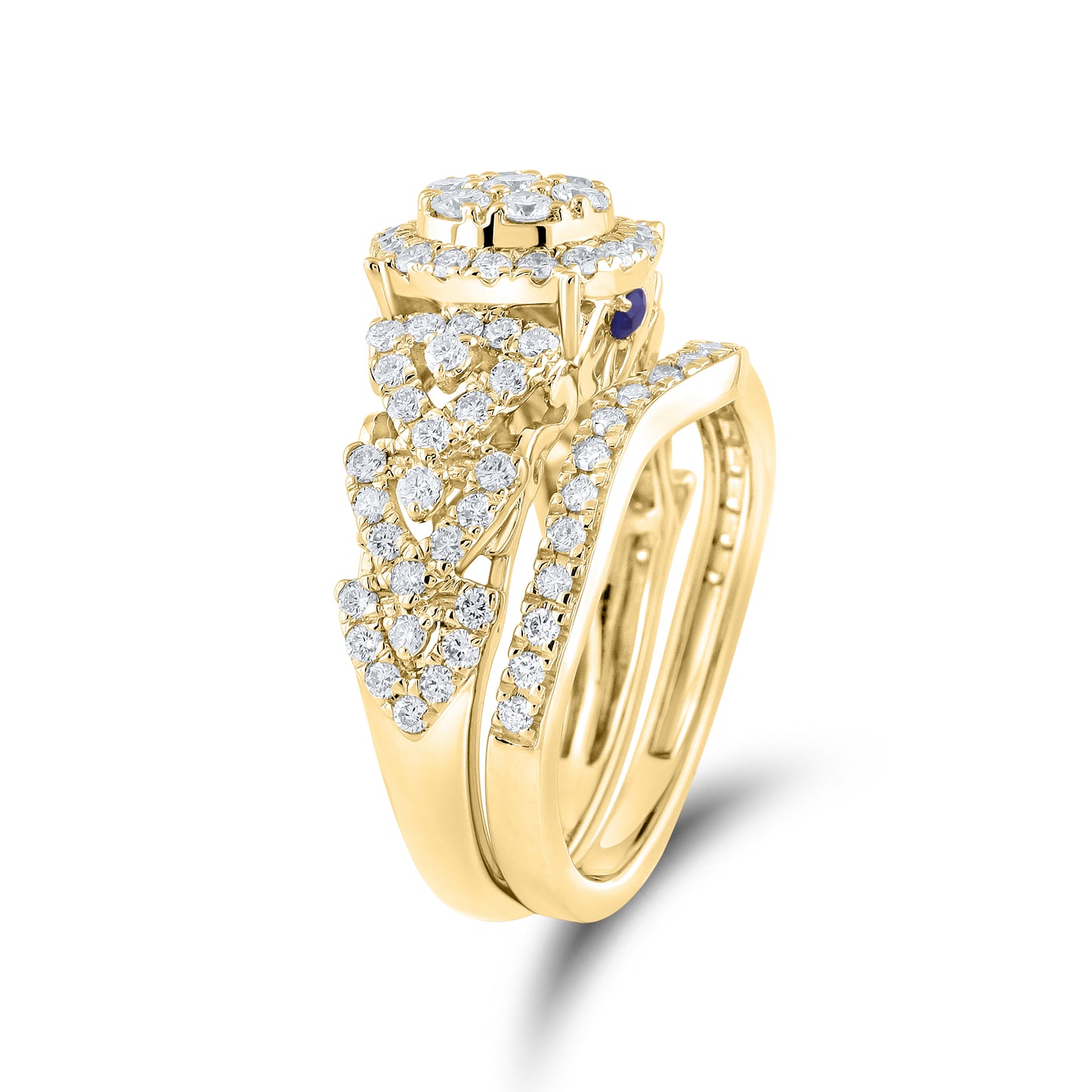 14kt Yellow Gold 1.25 CTW  Lab Diamond Bridal Ring Set