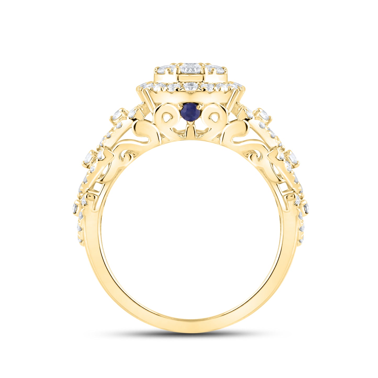 14kt Yellow Gold 1.25 CTW  Lab Diamond Bridal Ring Set