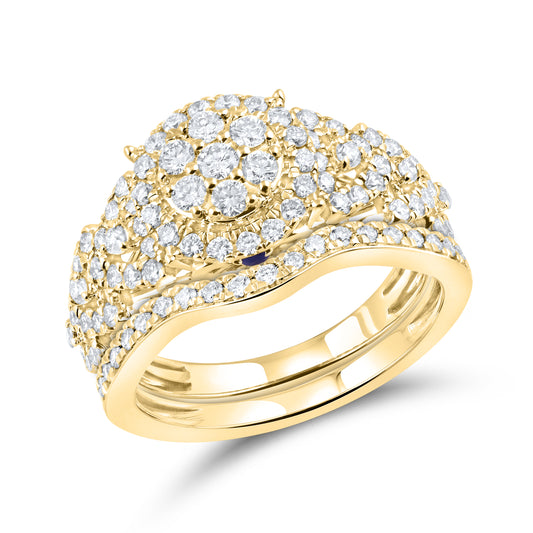 14kt Yellow Gold 1.25 CTW  Lab Diamond Bridal Ring Set
