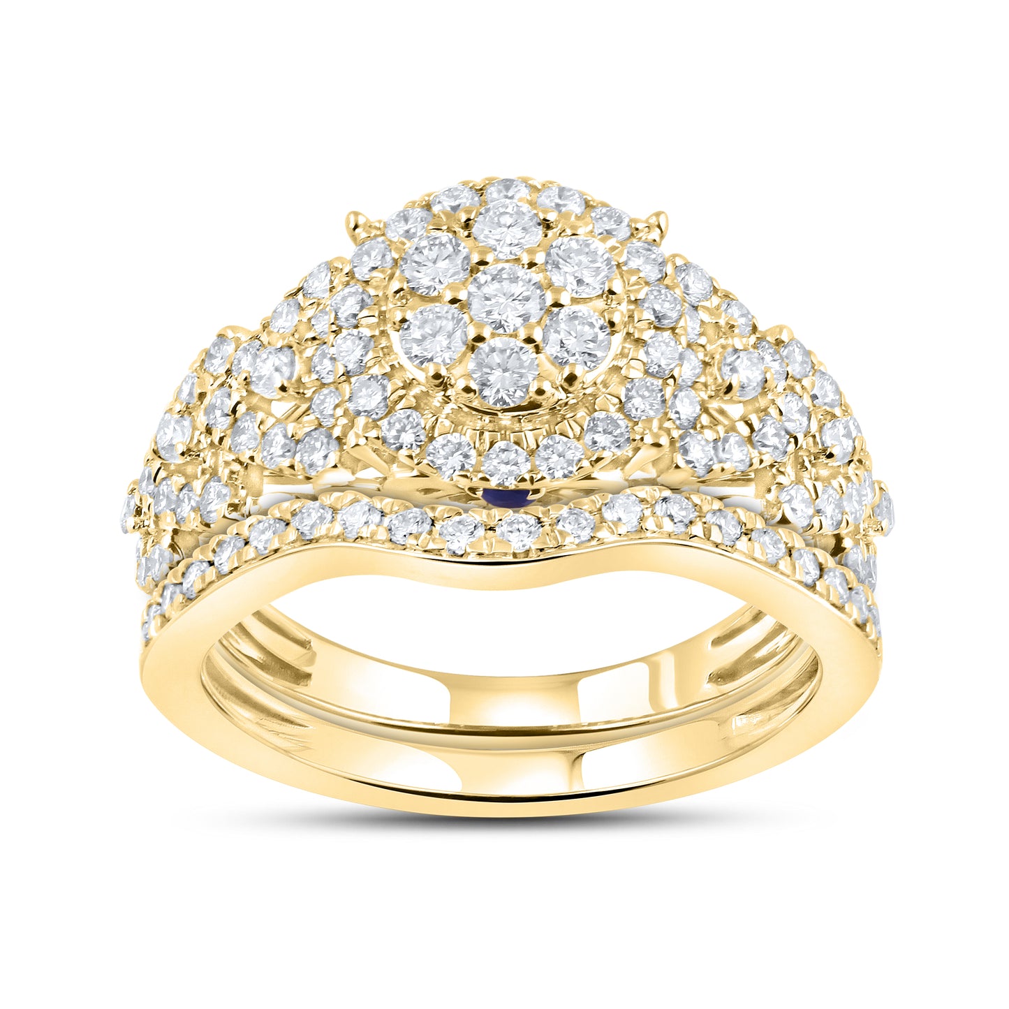 14kt Yellow Gold 1.25 CTW  Lab Diamond Bridal Ring Set