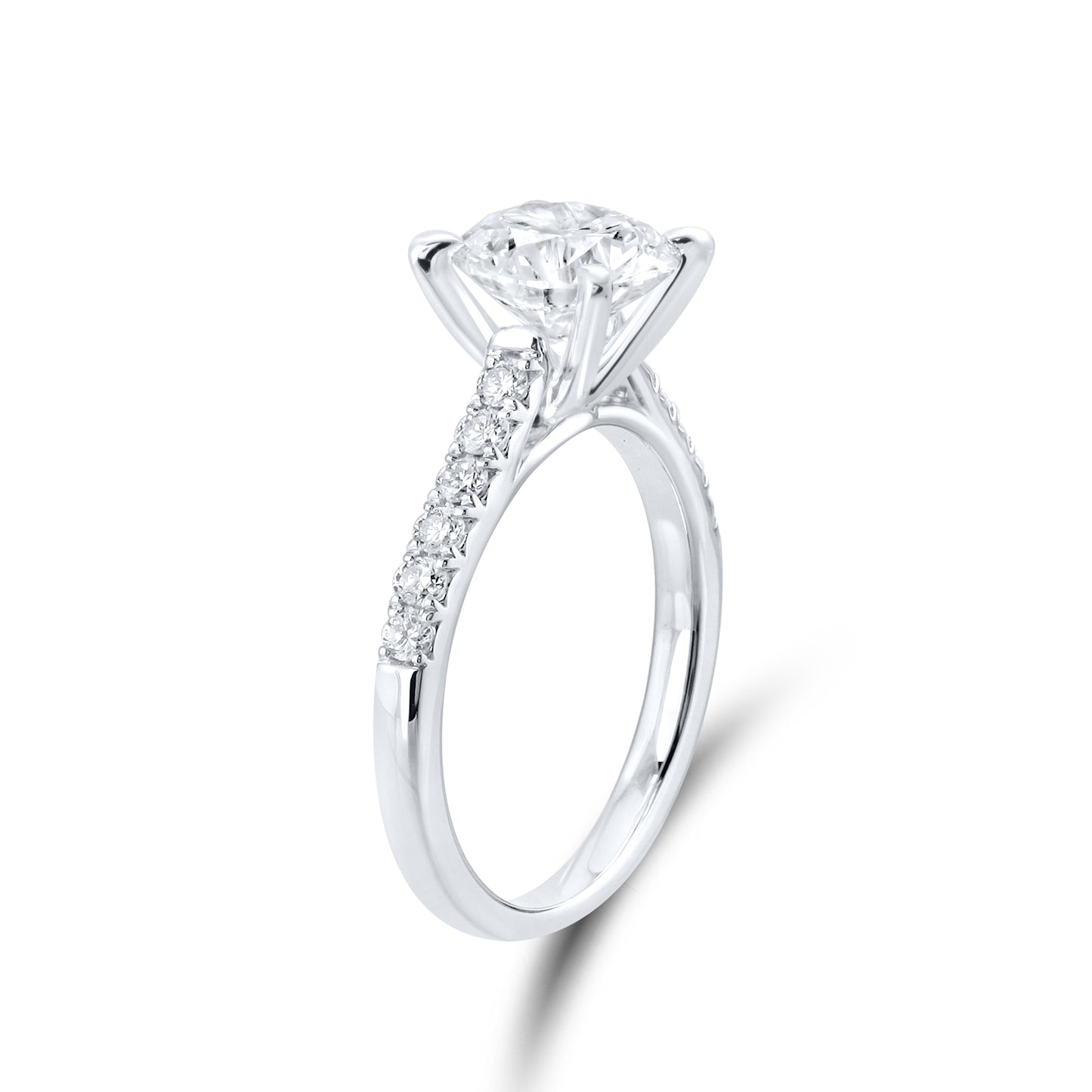 14kt White Gold 2.25 CTW Round Lab Diamond Ring