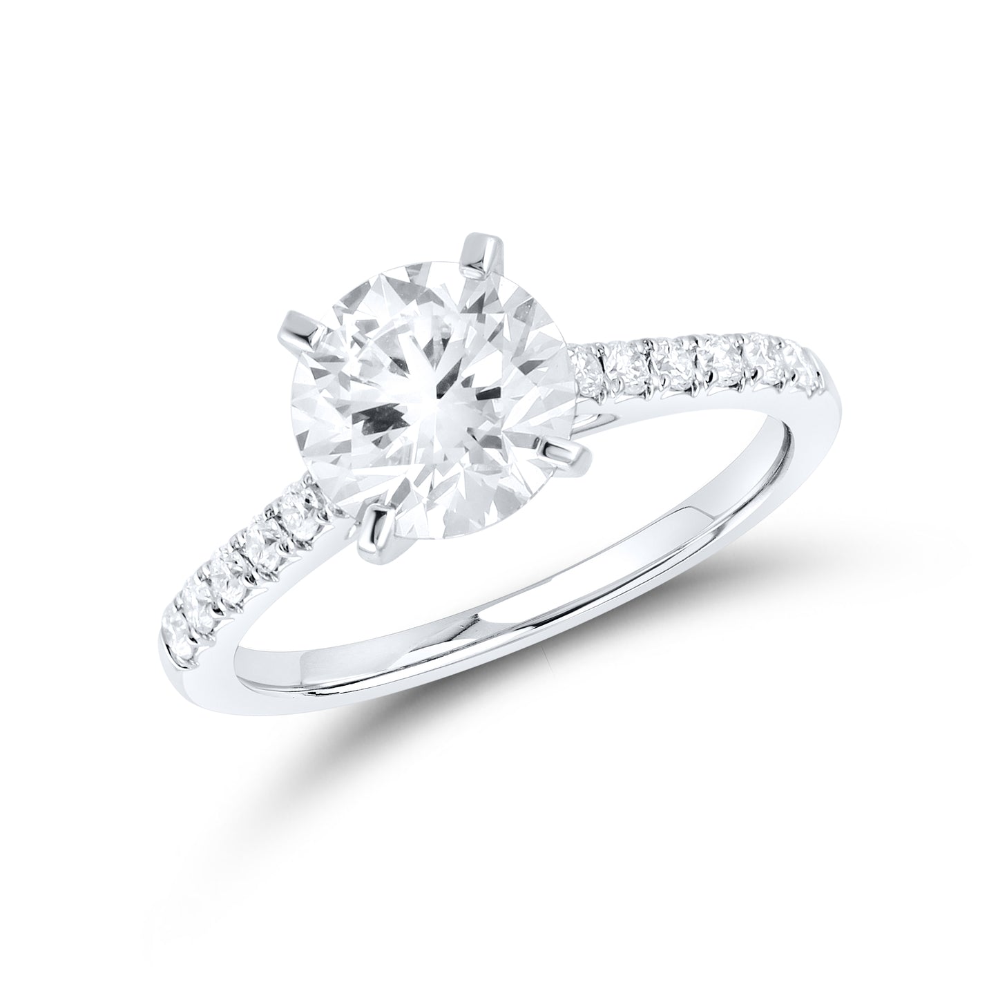14kt White Gold 2.25 CTW Round Lab Diamond Ring