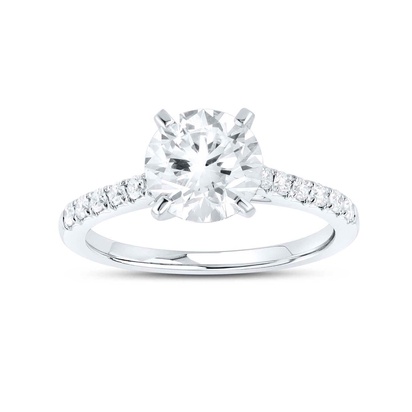 14kt White Gold 2.25 CTW Round Lab Diamond Ring