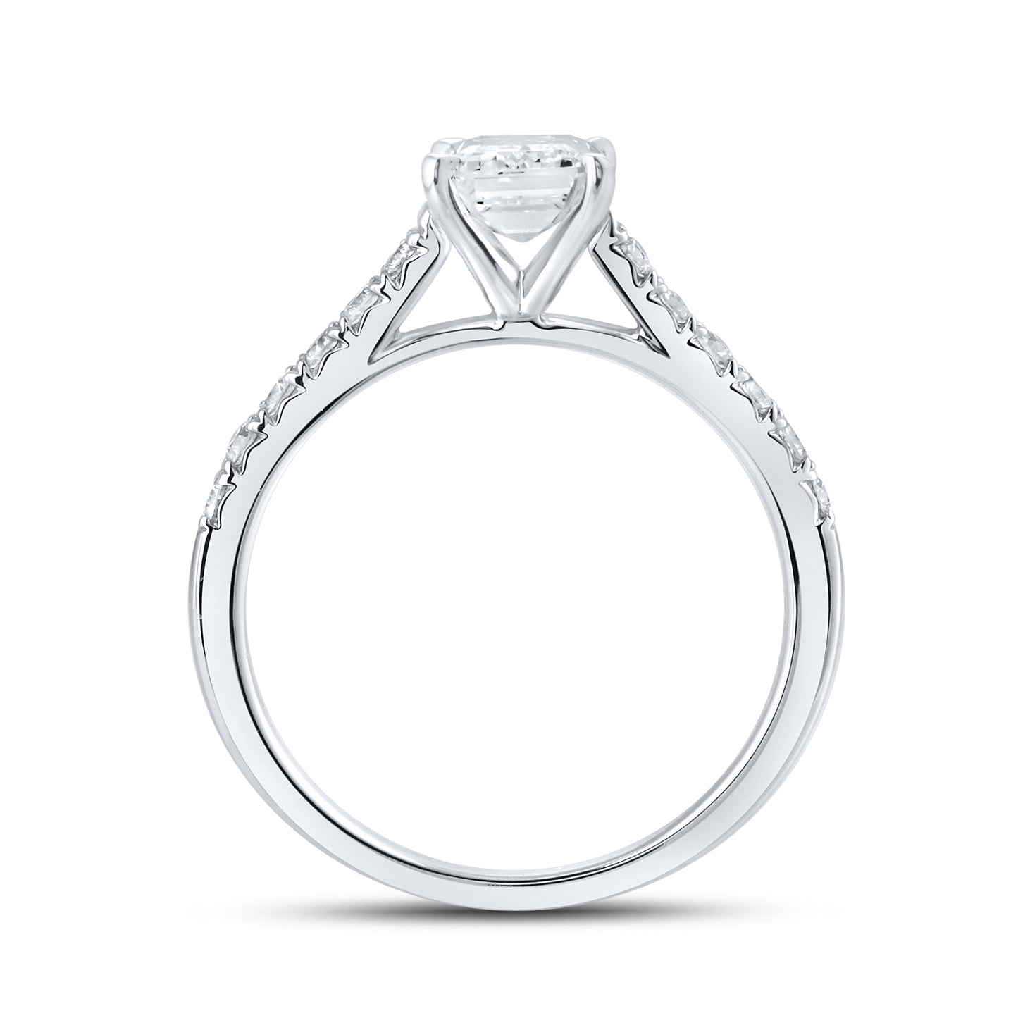 14kt White Gold 1.25 CTW Emerald Lab Diamond Engagement Ring