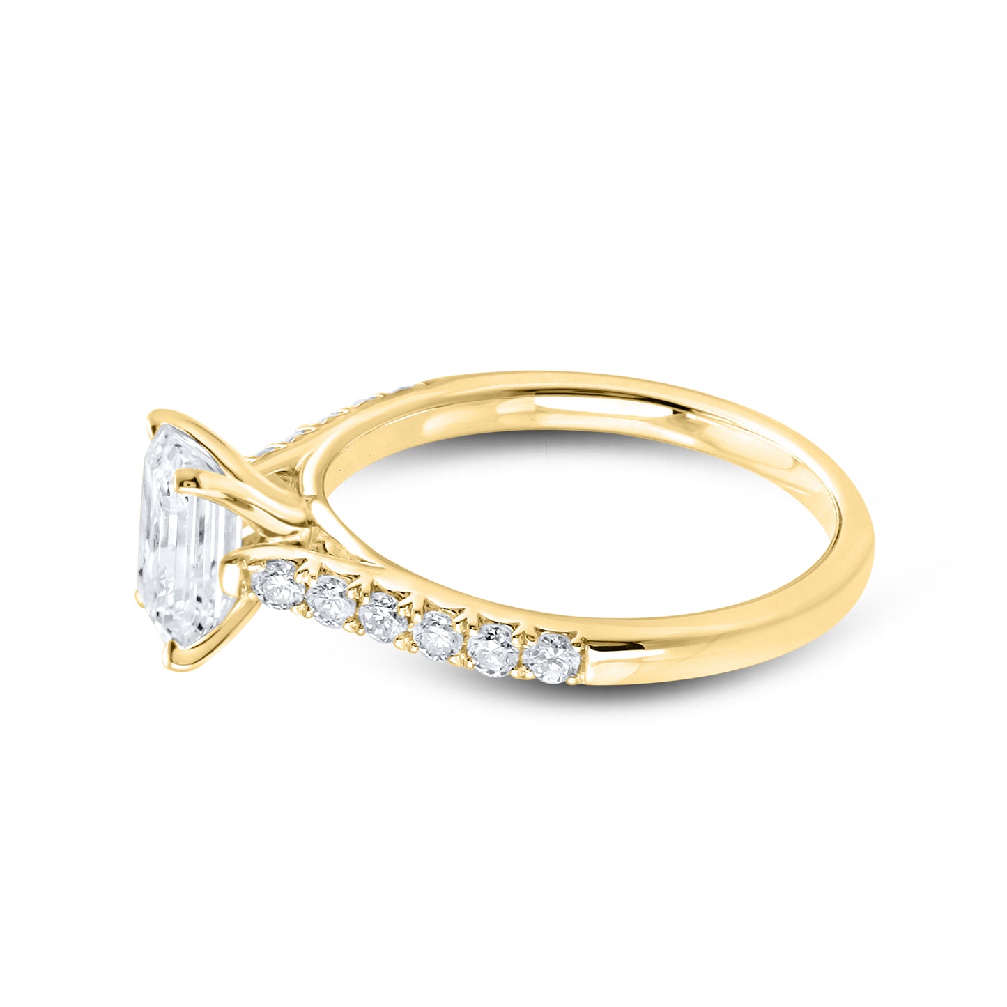 14kt Yellow Gold 1.25 CTW Emerald Lab Diamond Engagement Ring