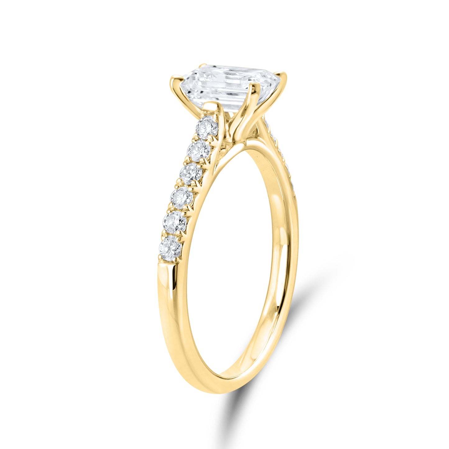 14kt Yellow Gold 1.25 CTW Emerald Lab Diamond Engagement Ring