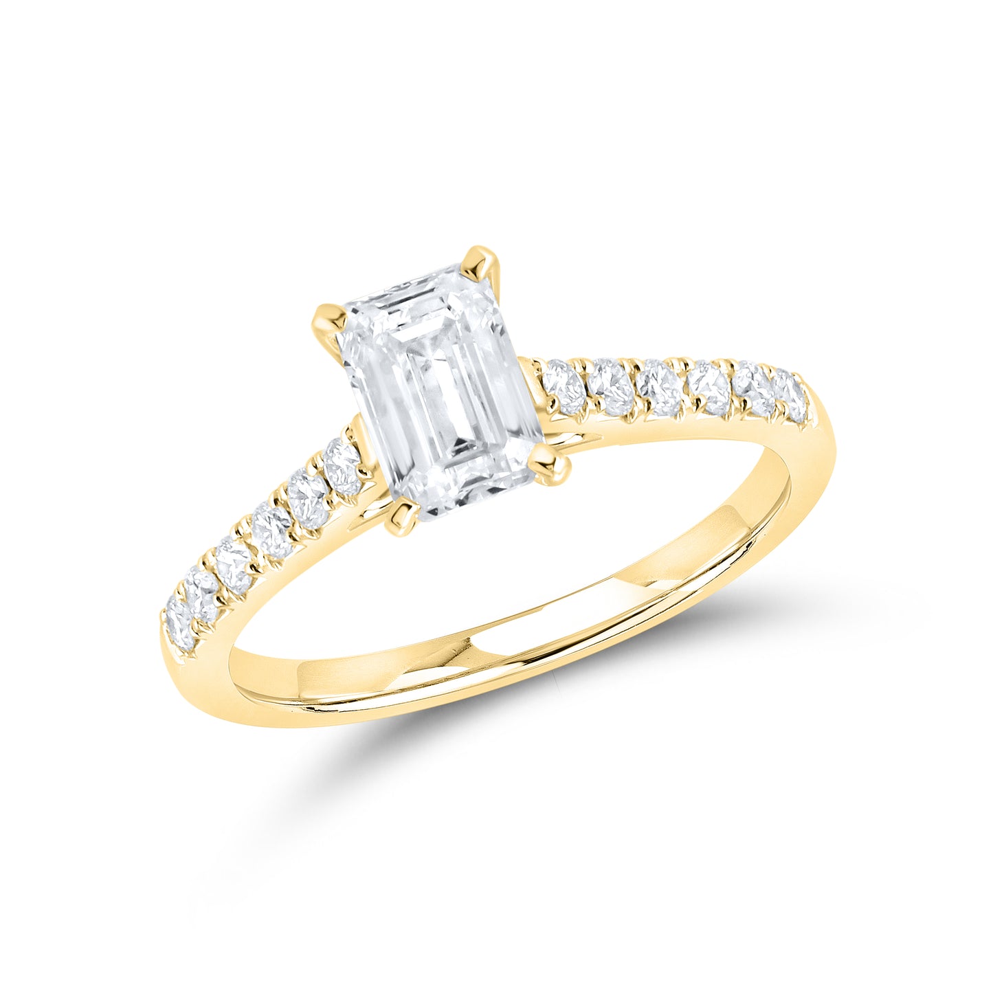 14kt Yellow Gold 1.25 CTW Emerald Lab Diamond Engagement Ring