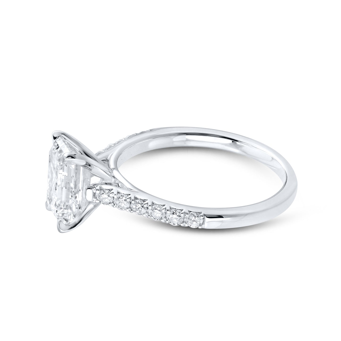 14kt White Gold 2 CTW Emerald Lab Diamond Engagement Ring