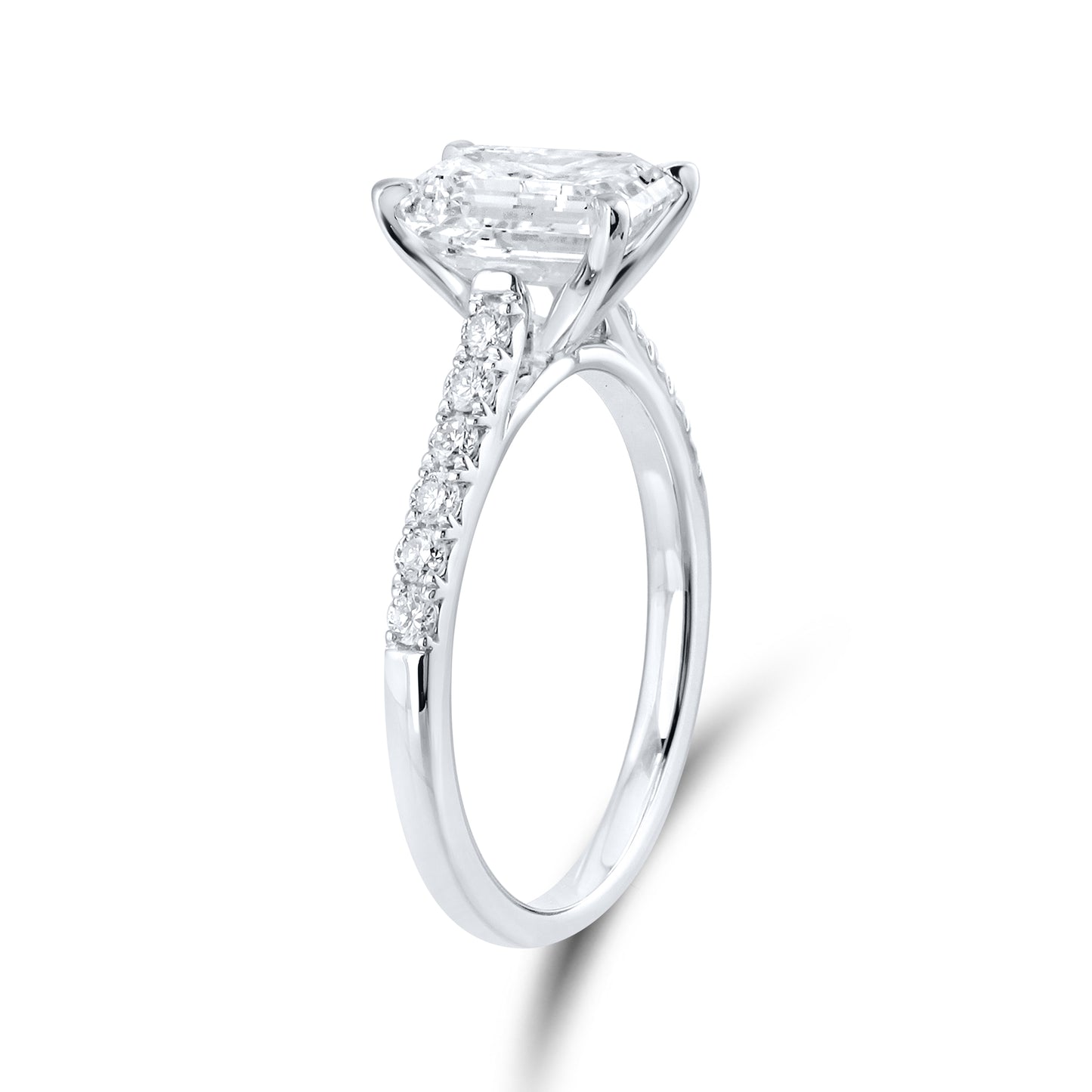 14kt White Gold 2 CTW Emerald Lab Diamond Engagement Ring