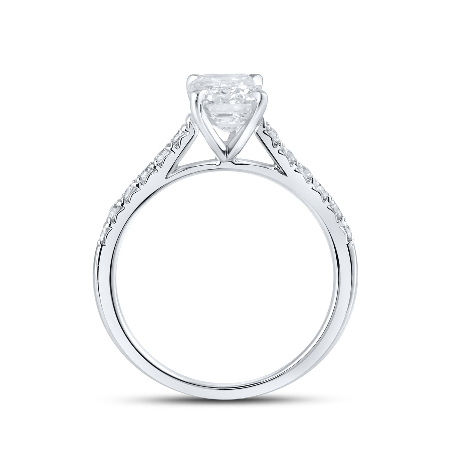 14kt White Gold 2 CTW Emerald Lab Diamond Engagement Ring