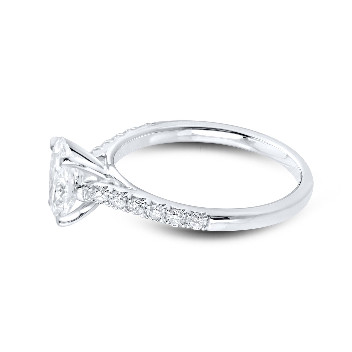 14kt White Gold 1.25 CTW Oval Lab Diamond Ring