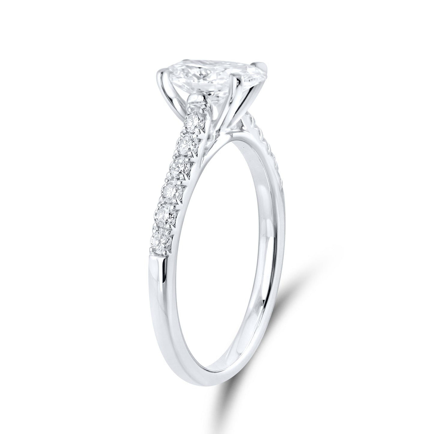 14kt White Gold 1.25 CTW Oval Lab Diamond Ring