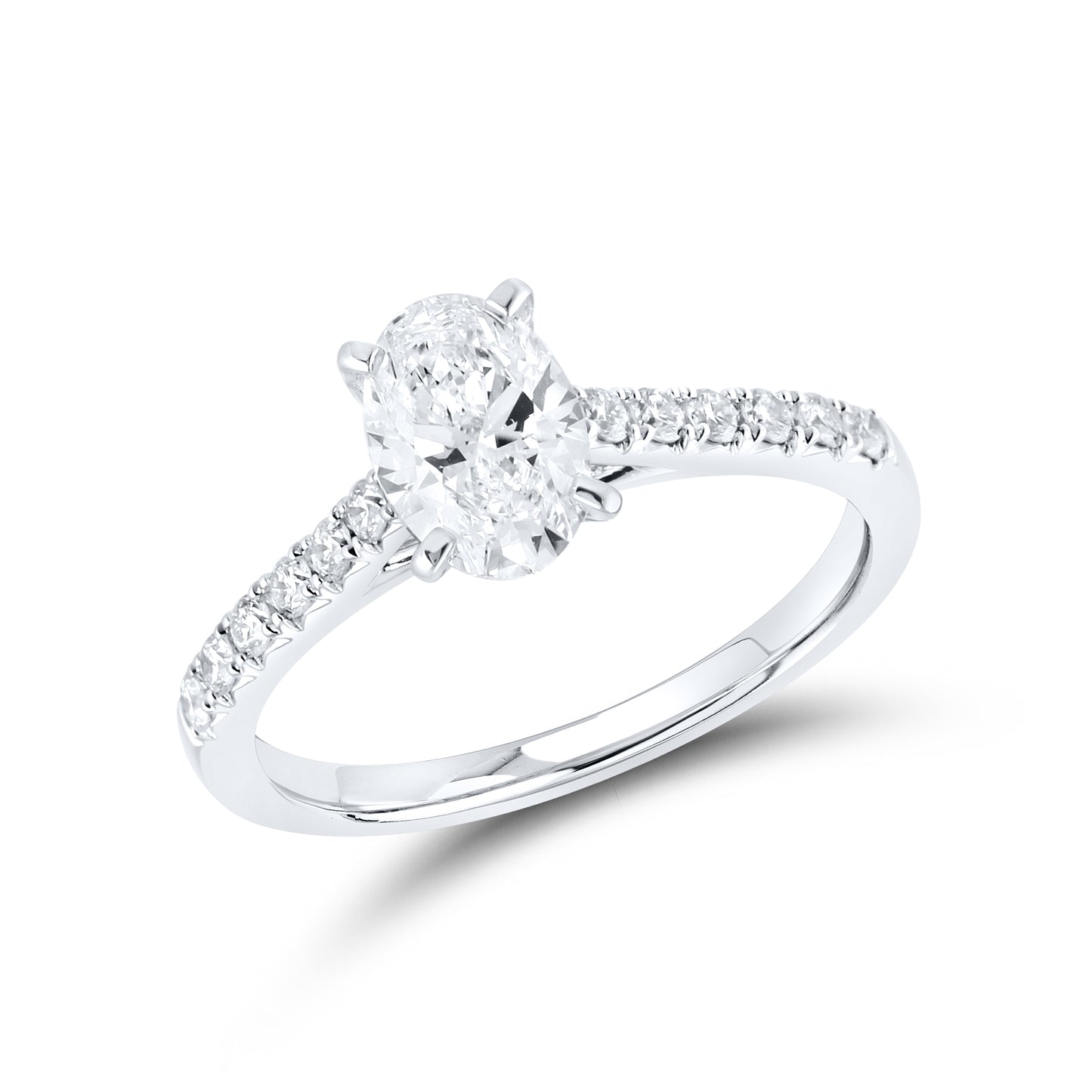 14kt White Gold 1.25 CTW Oval Lab Diamond Ring