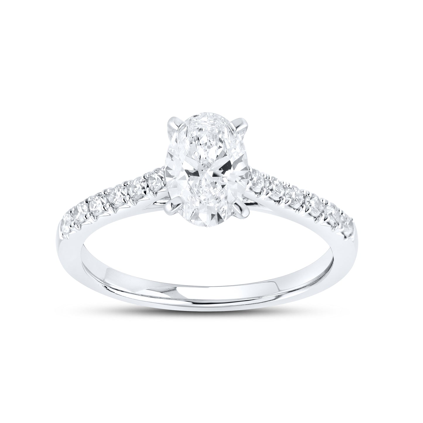 14kt White Gold 1.25 CTW Oval Lab Diamond Ring