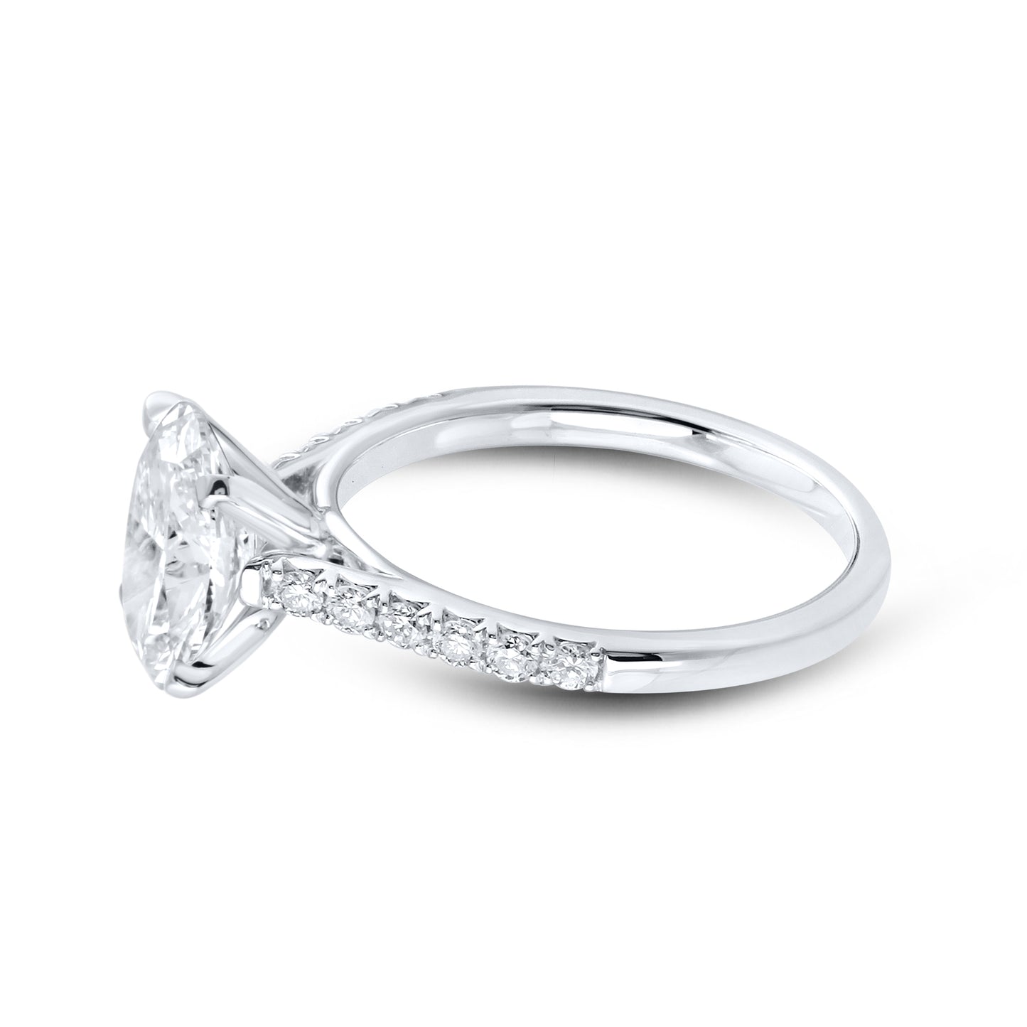 14kt White Gold 1.50 CTW Oval Lab Diamond Ring