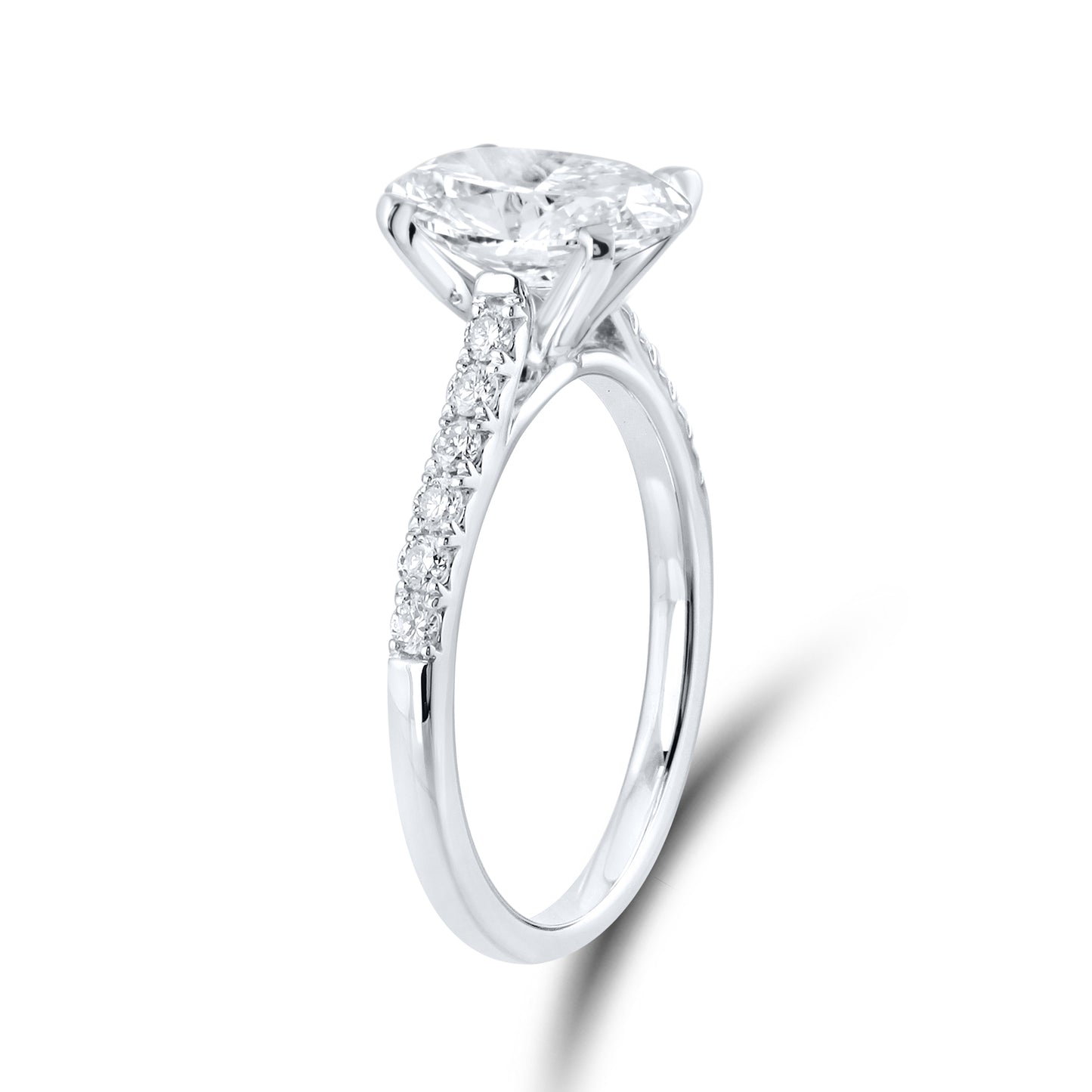 14kt White Gold 1.50 CTW Oval Lab Diamond Ring