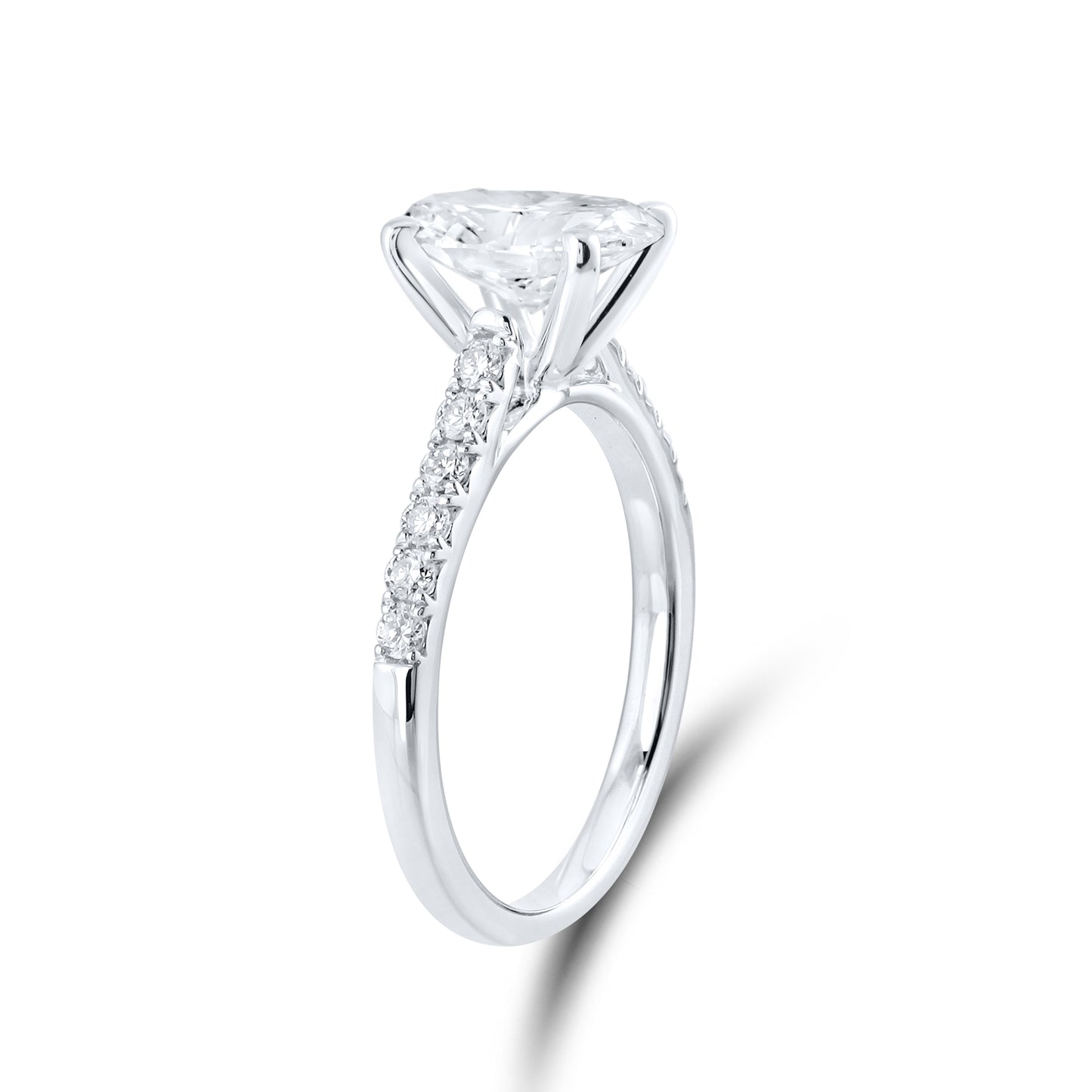 14kt White Gold 2 CTW Oval Lab Diamond Ring