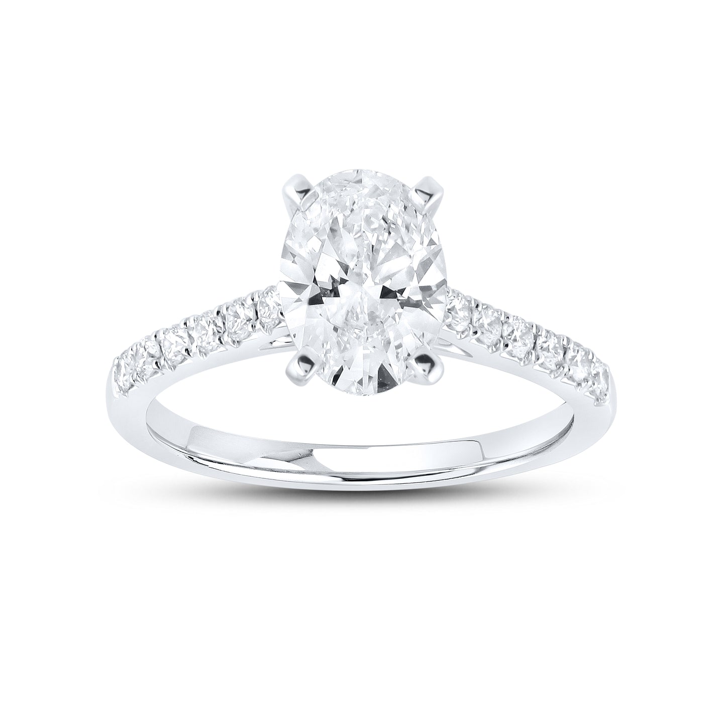 14kt White Gold 2 CTW Oval Lab Diamond Ring