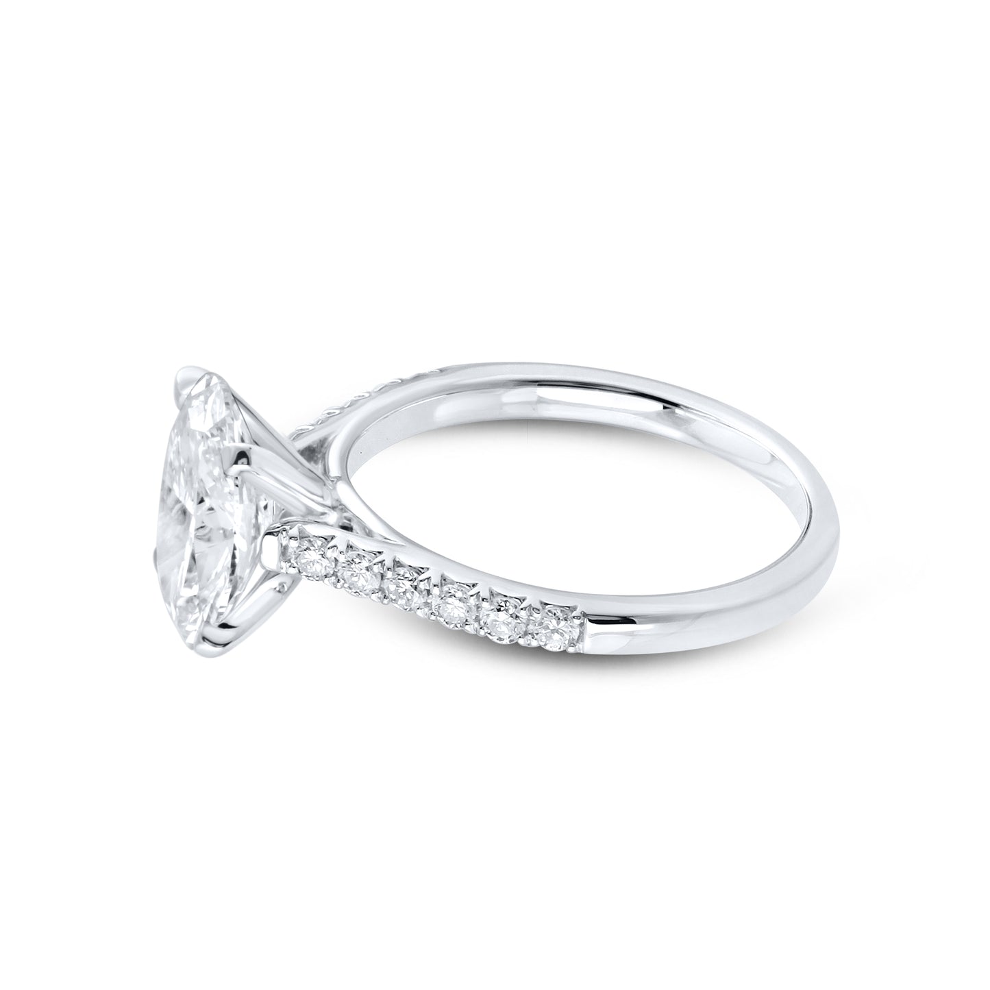 14kt White Gold 2.25 CTW Oval Lab Diamond Ring