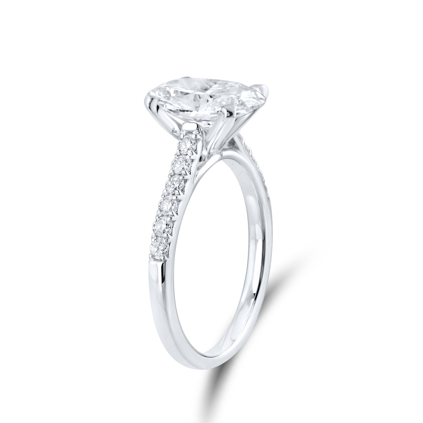 14kt White Gold 2.25 CTW Oval Lab Diamond Ring