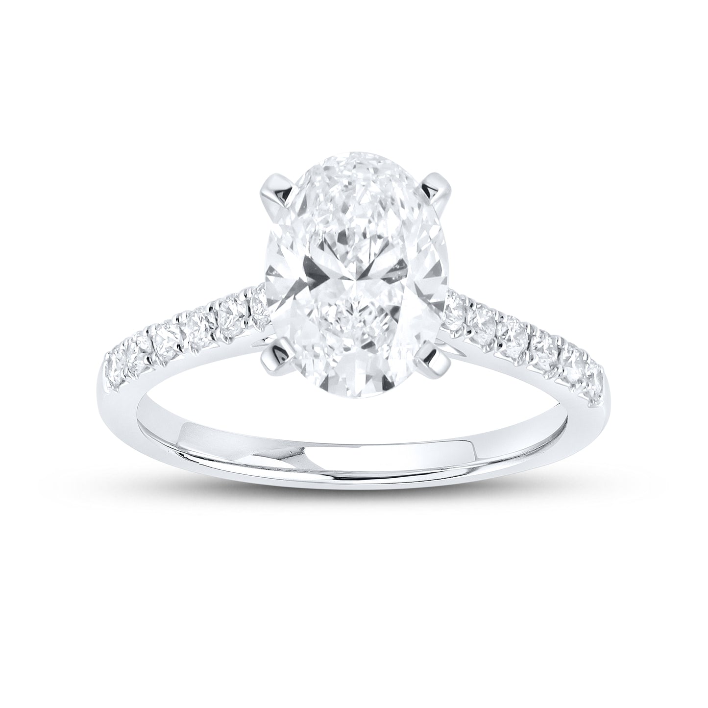 14kt White Gold 2.25 CTW Oval Lab Diamond Ring