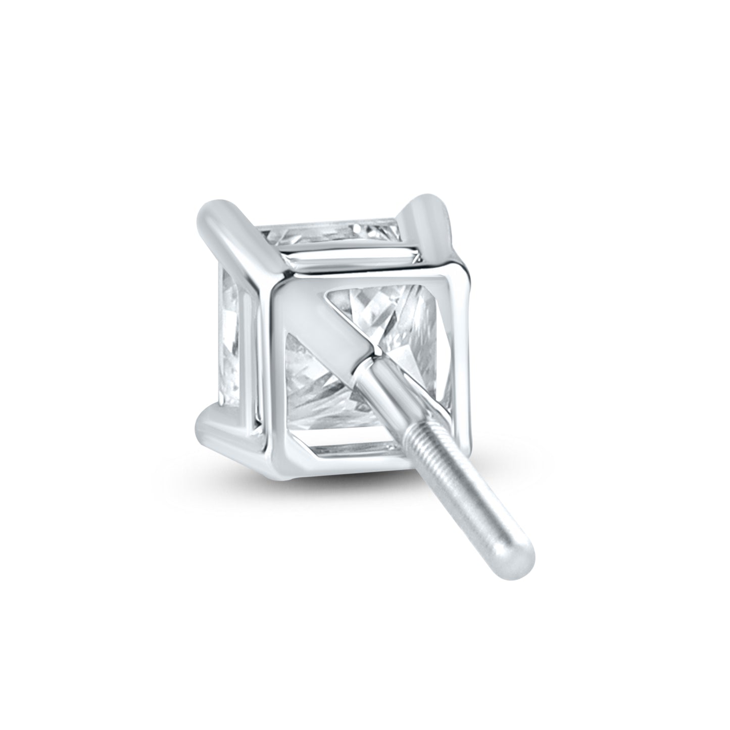 14kt White Gold 1 CTW Square Lab Diamond Earrings