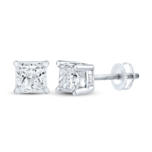 14kt White Gold 1 CTW Square Lab Diamond Earrings