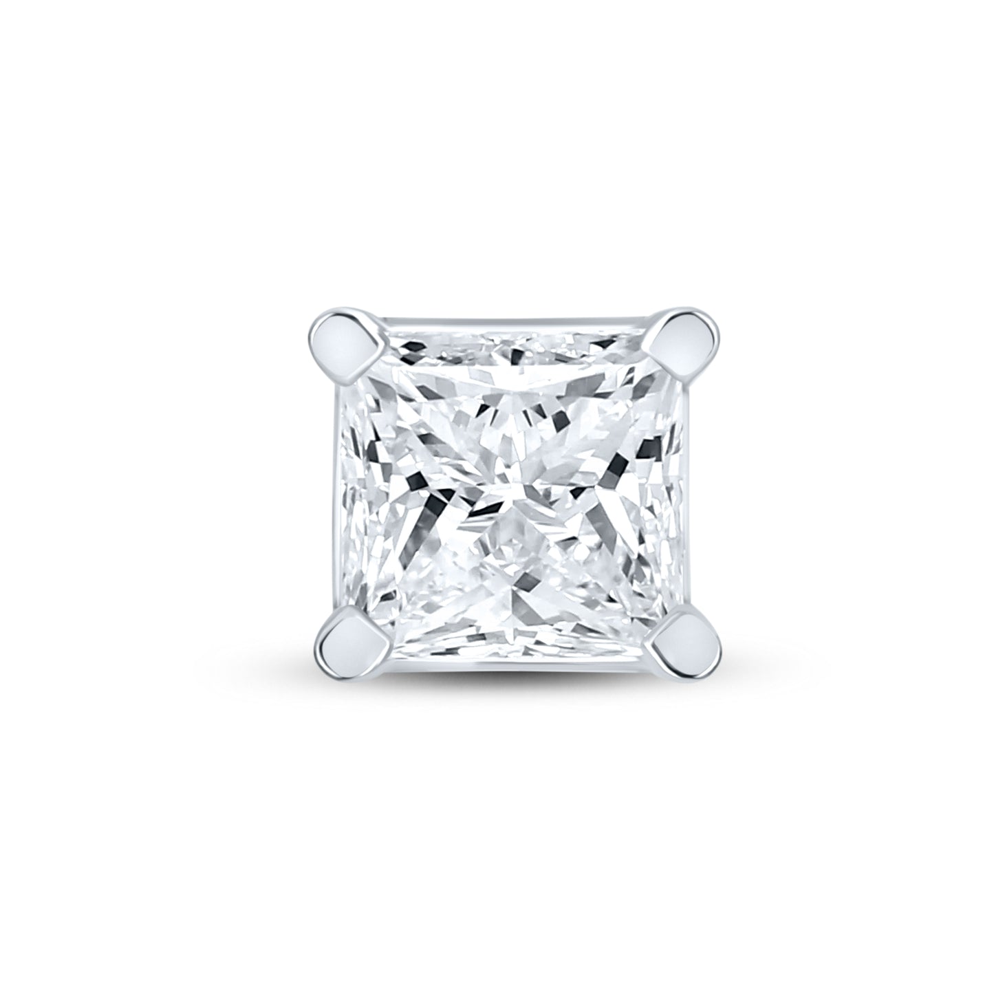 14kt White Gold 1 CTW Square Lab Diamond Earrings