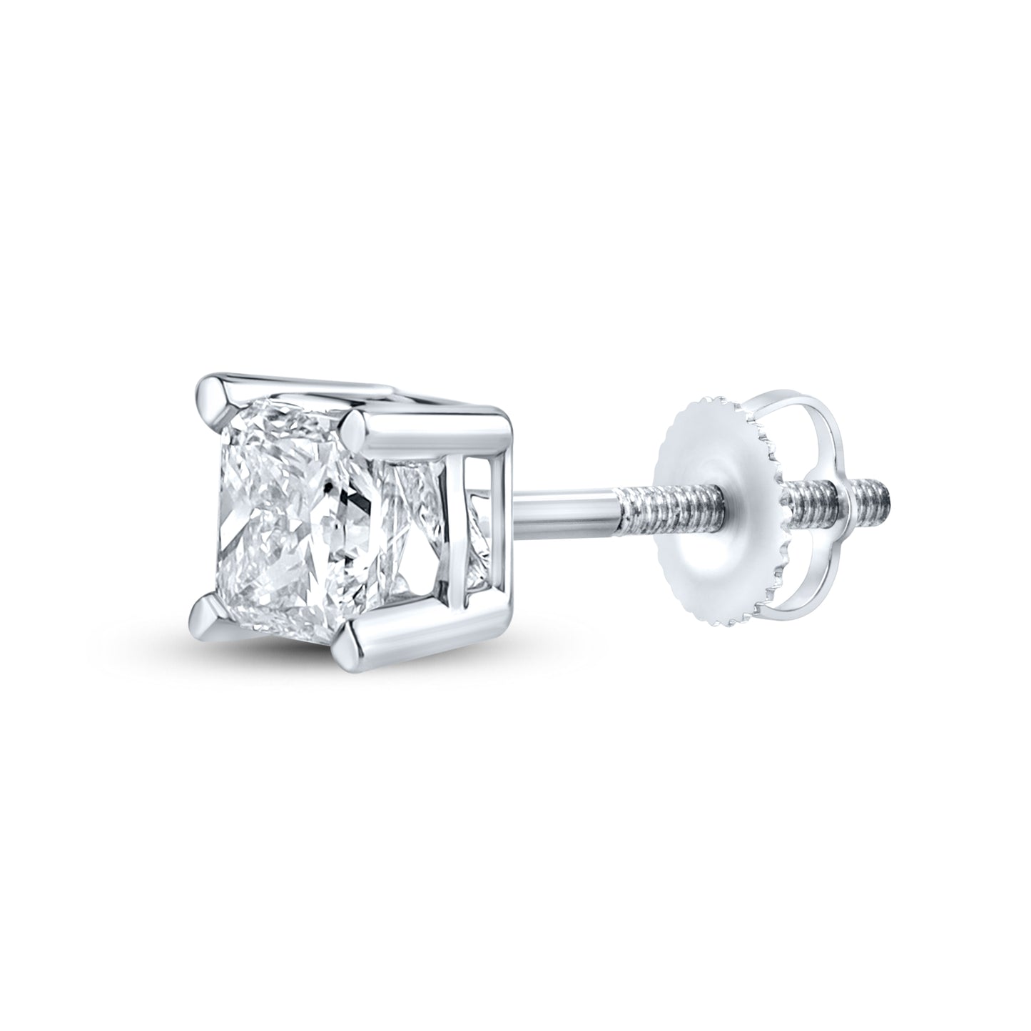 14kt White Gold 1 CTW Square Lab Diamond Earrings