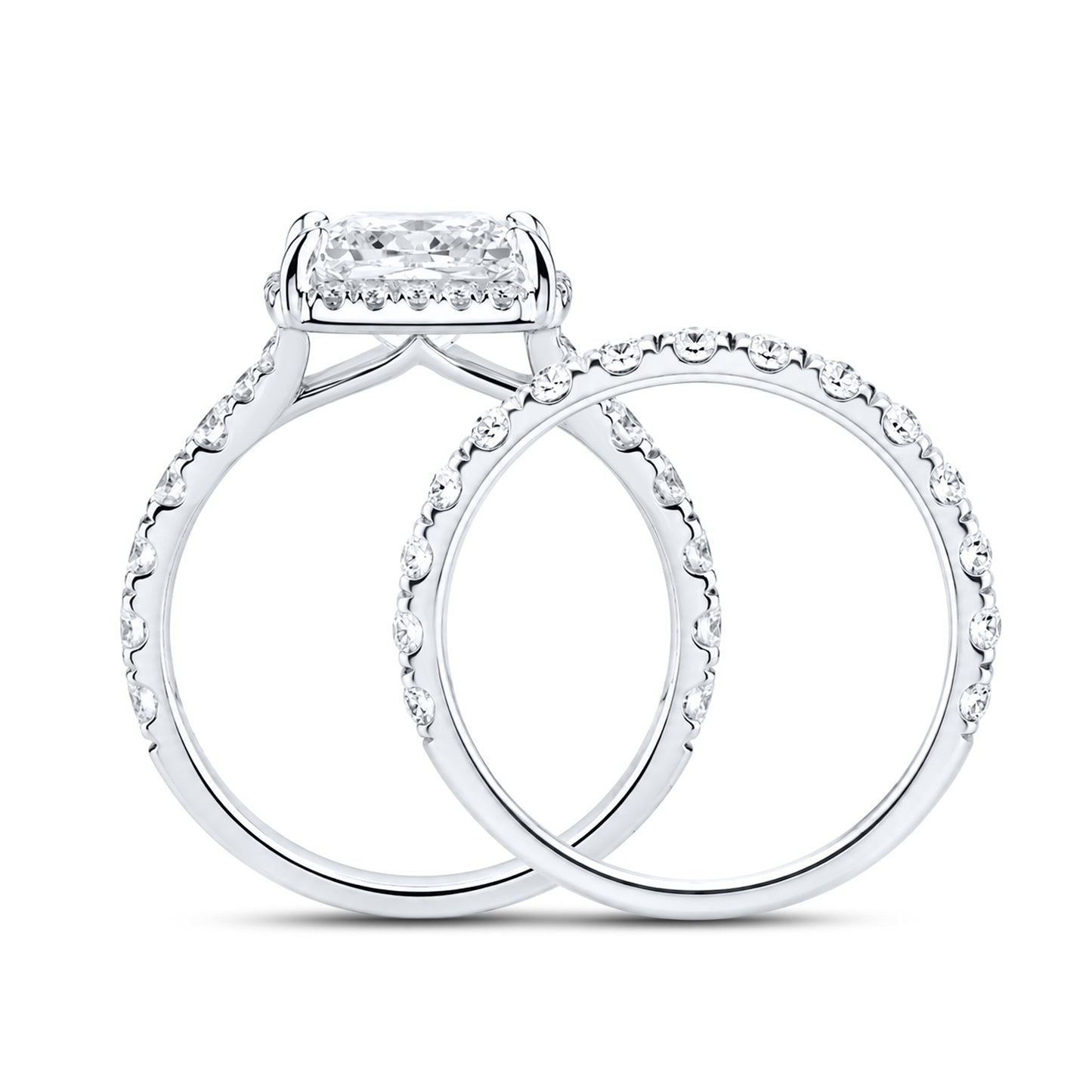 14kt White Gold 4.60 CTW Square Lab Diamond Ring