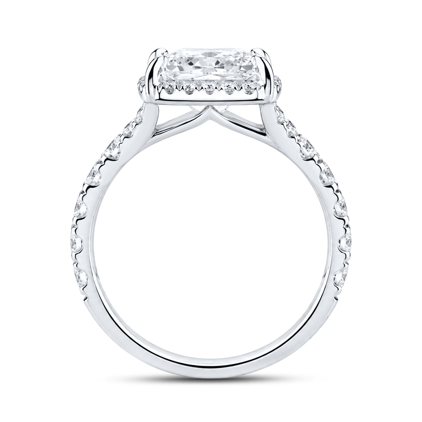 14kt White Gold 4.60 CTW Square Lab Diamond Ring