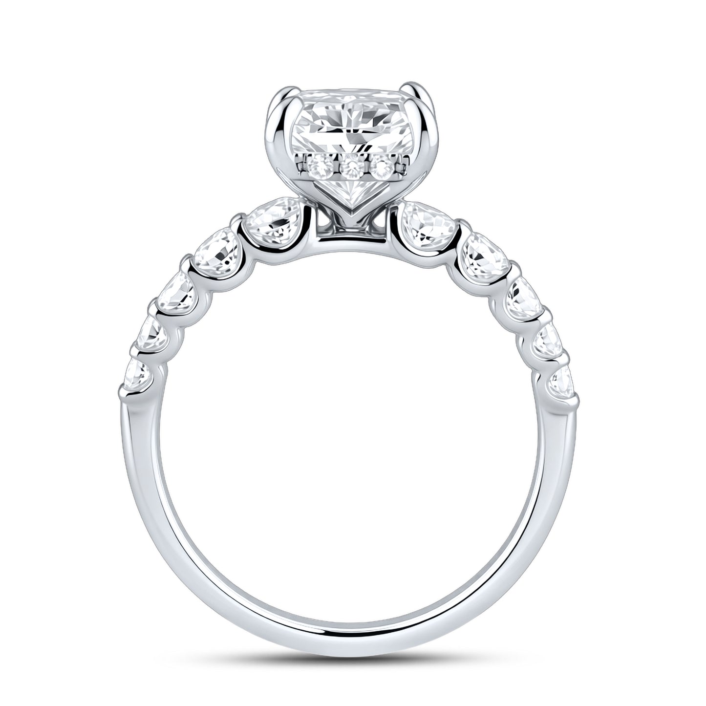 14kT White Gold 4.12 CTW Radiant Lab Diamond Ring