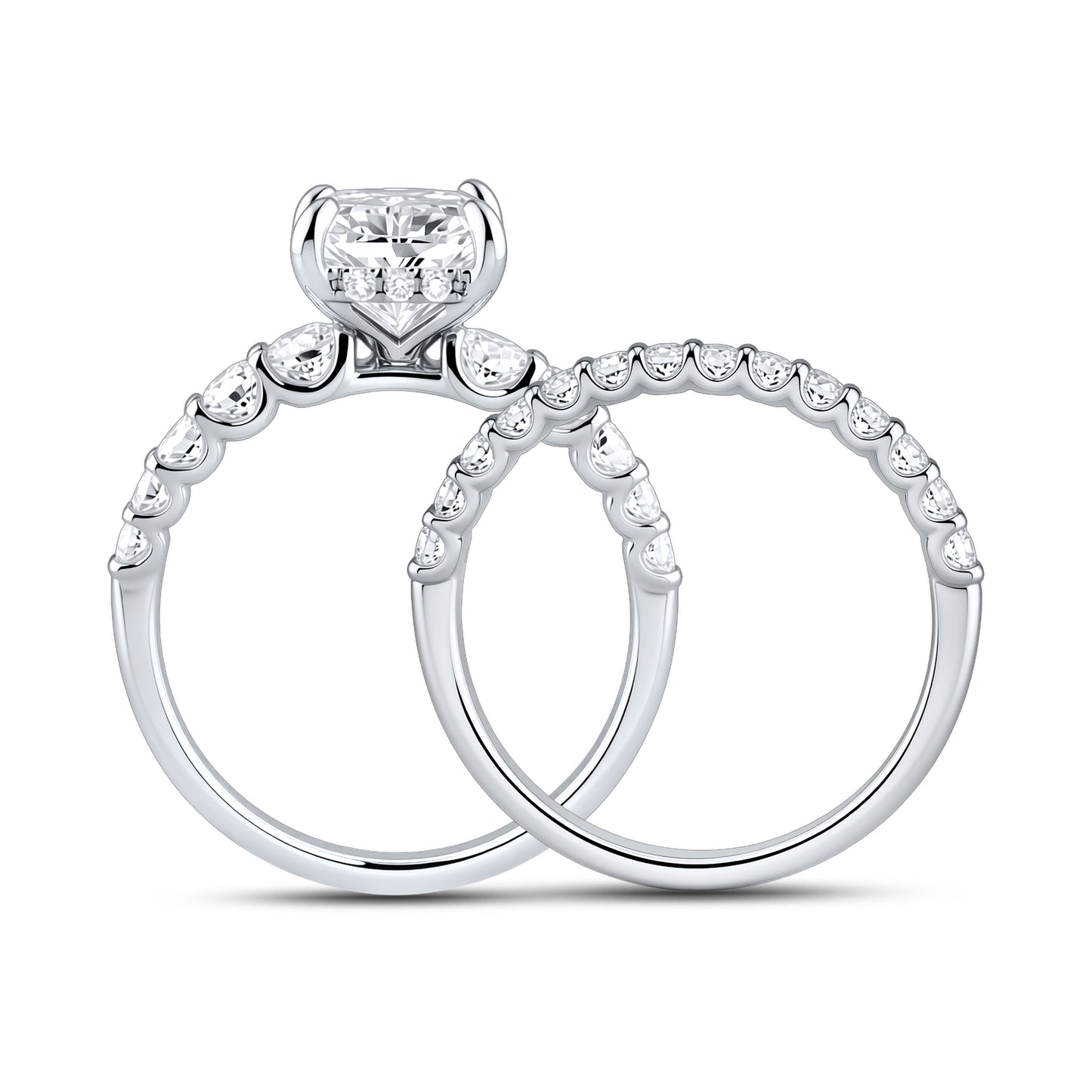 14kT White Gold 4.12 CTW Radiant Lab Diamond Ring