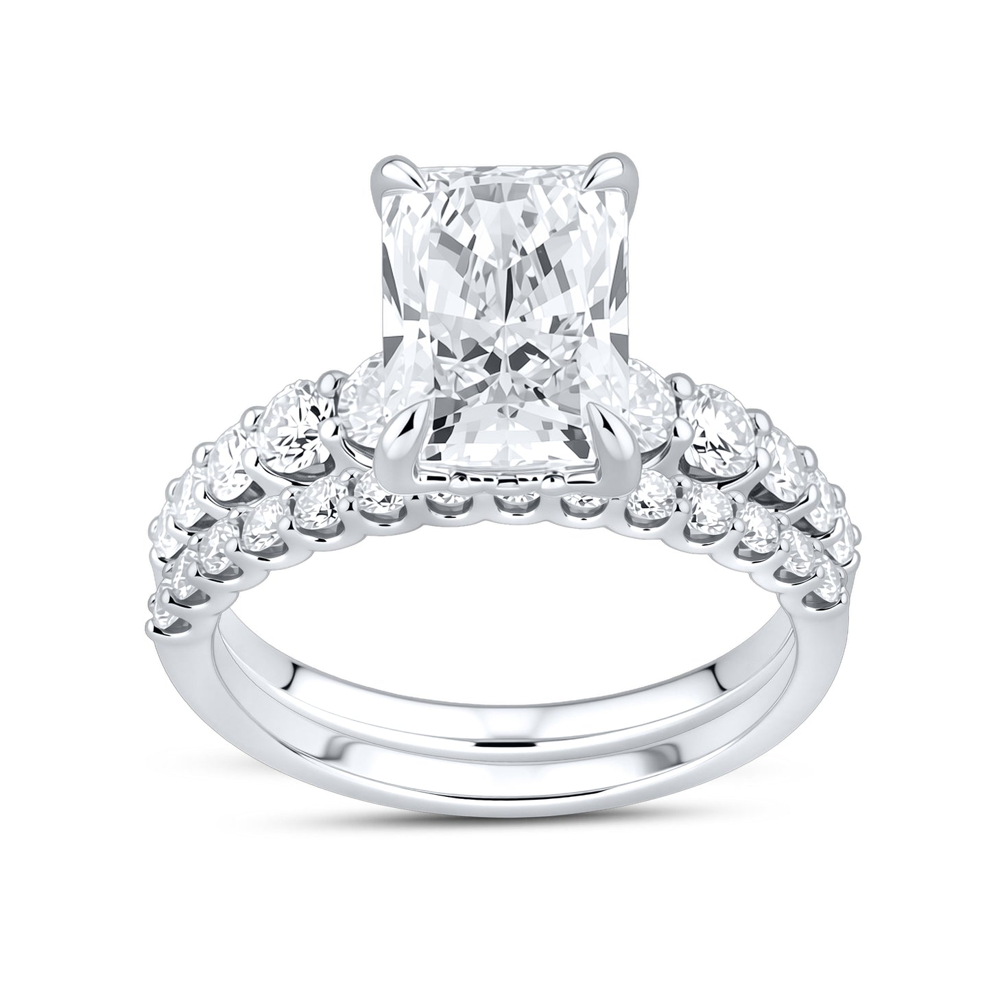 14kT White Gold 4.12 CTW Radiant Lab Diamond Ring