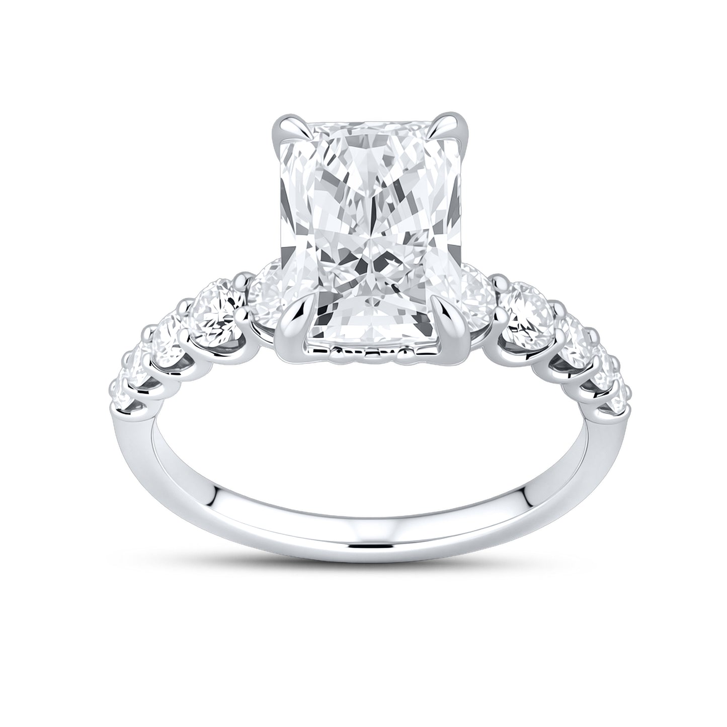 14kT White Gold 4.12 CTW Radiant Lab Diamond Ring