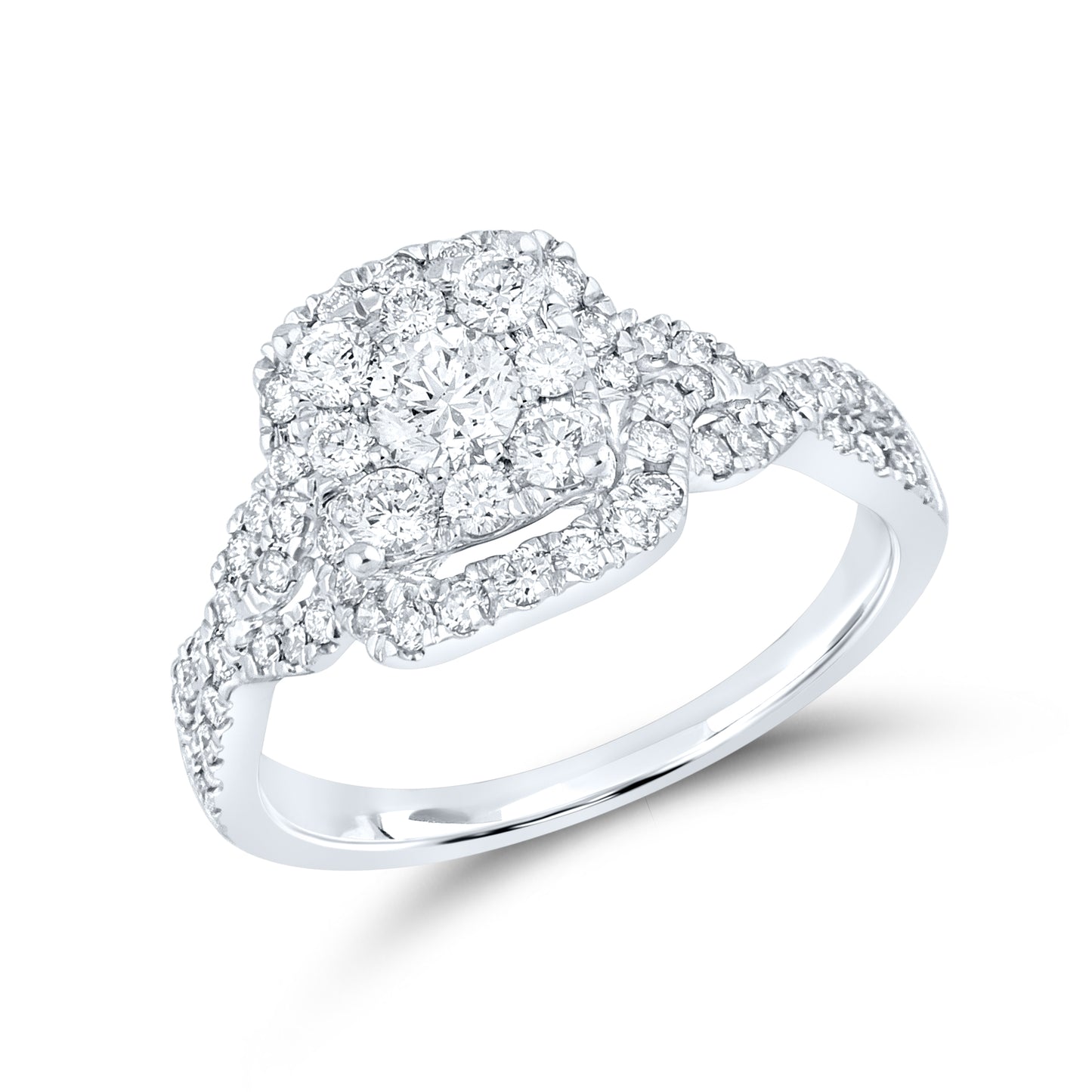 14kt White Gold 1.25 CTW Lab Diamond Bridal Engagement Ring Set