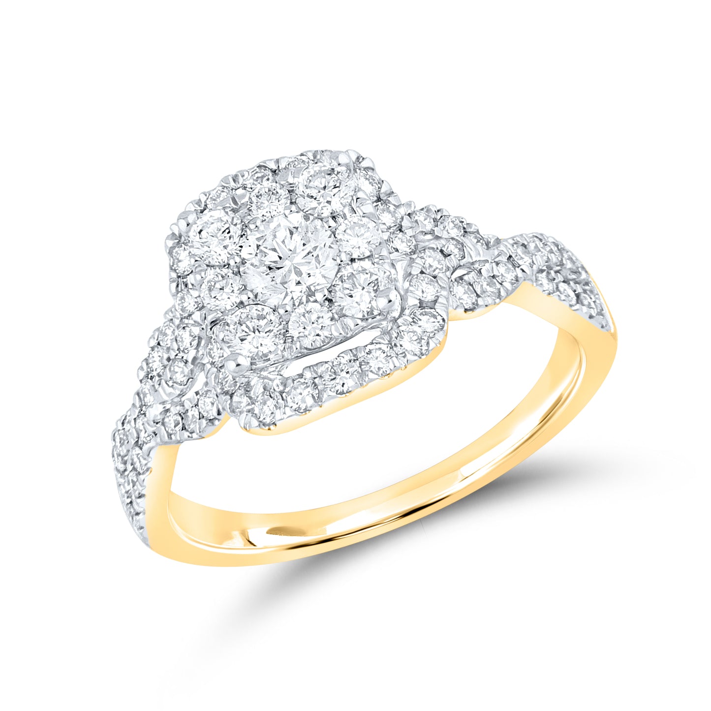 14kt Yellow Gold 1.25 CTW Lab Diamond Bridal Engagement Ring Set