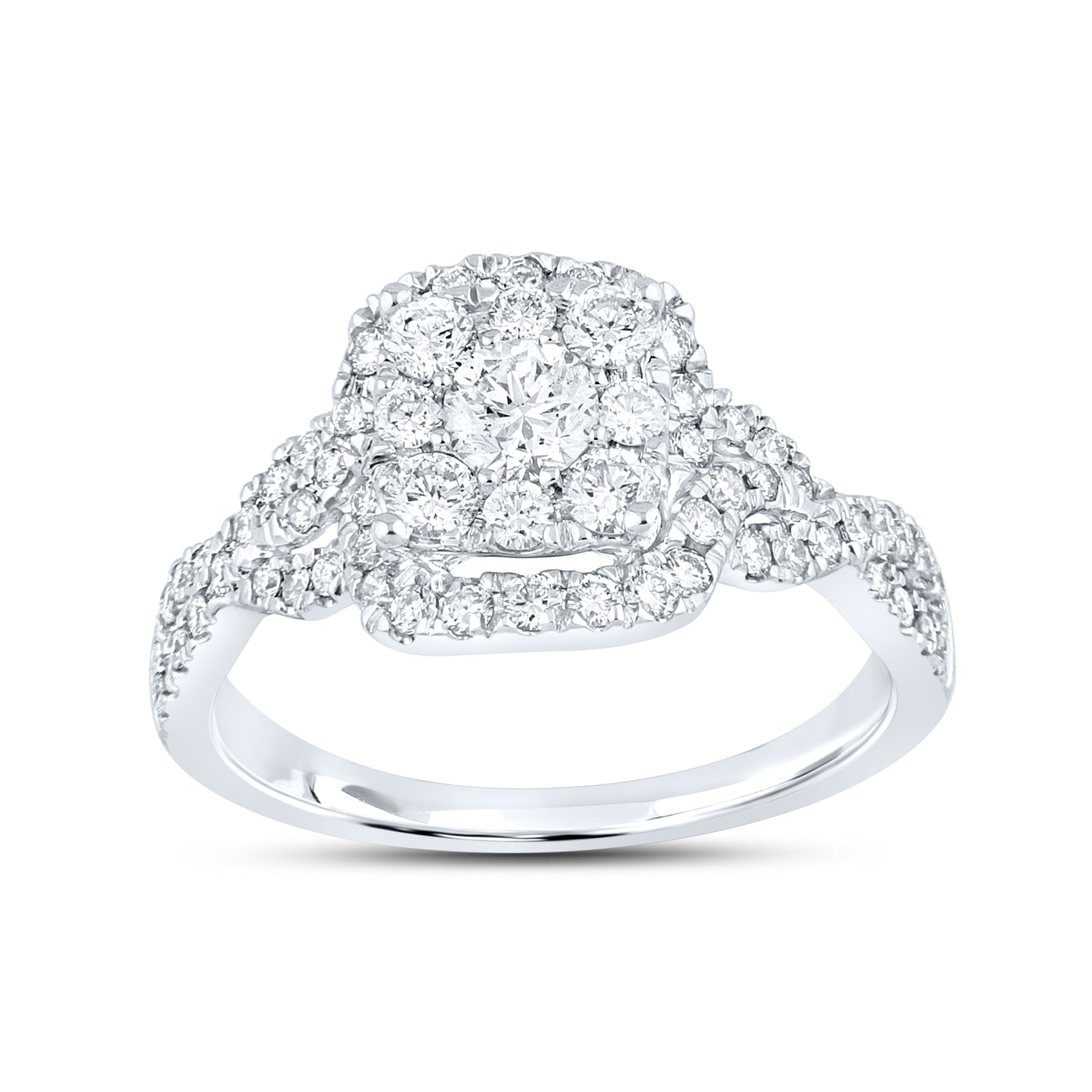 14kt White Gold 1.25 CTW Lab Diamond Bridal Engagement Ring Set