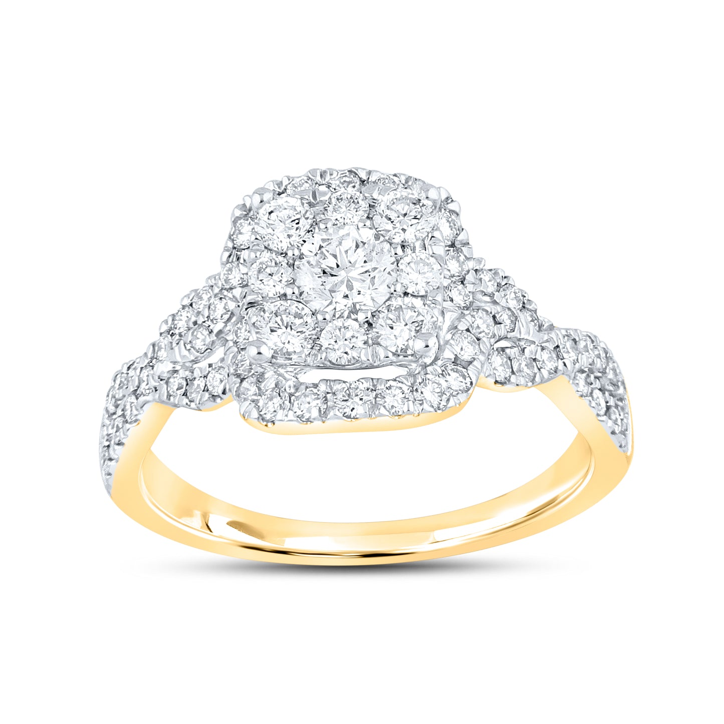 14kt Yellow Gold 1.25 CTW Lab Diamond Bridal Engagement Ring Set