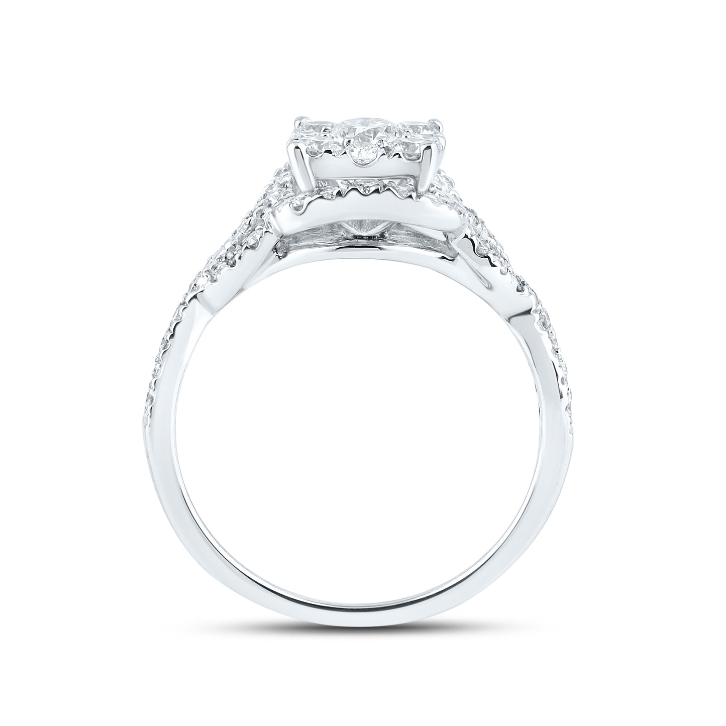14kt White Gold 1.25 CTW Lab Diamond Bridal Engagement Ring Set