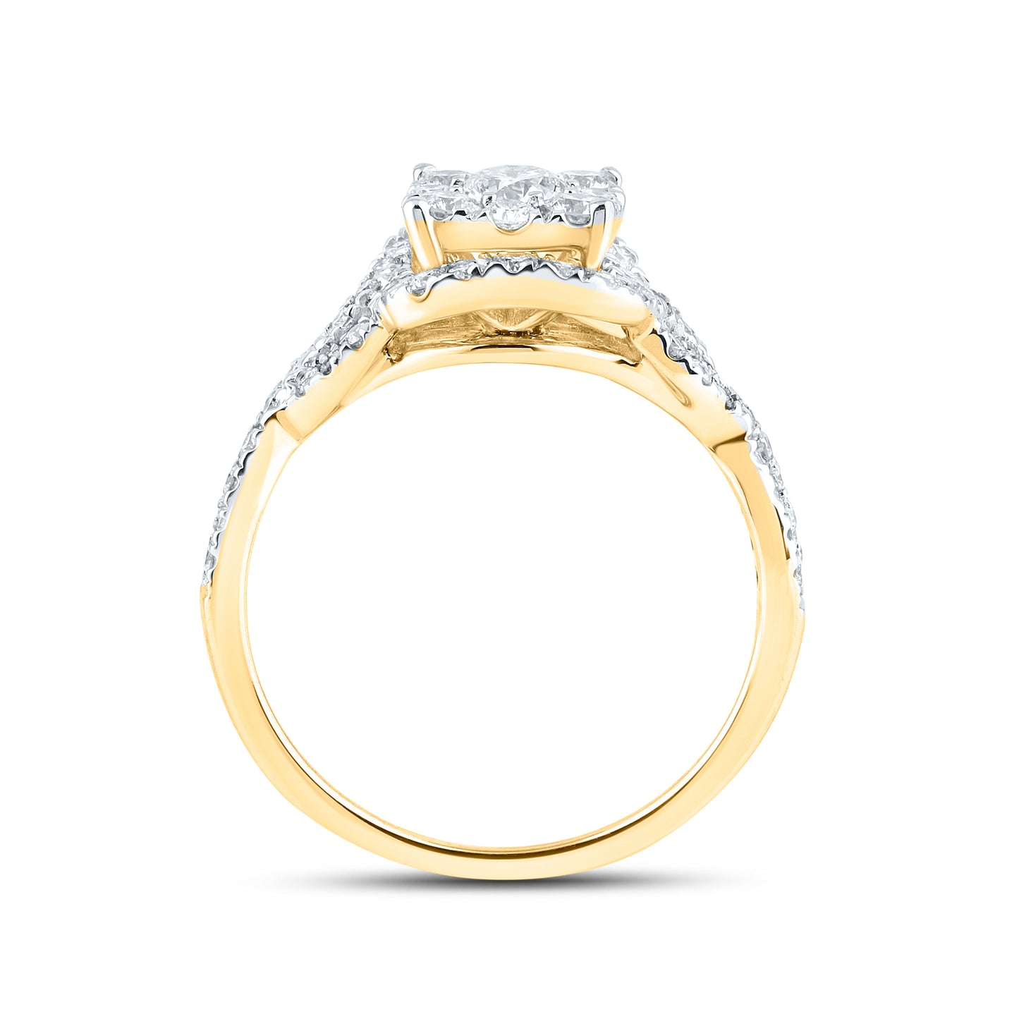 14kt Yellow Gold 1.25 CTW Lab Diamond Bridal Engagement Ring Set