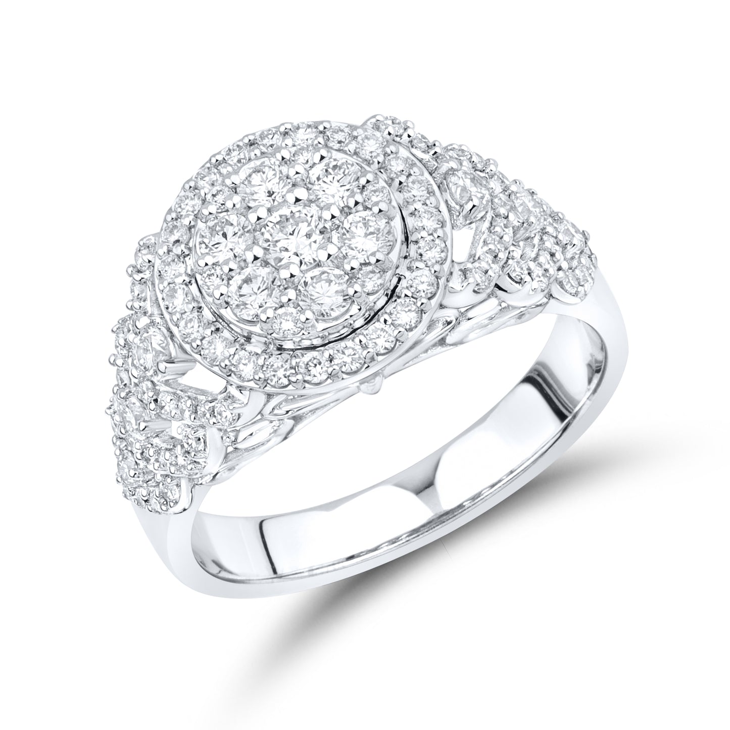 14kt White Gold 1.15 CTW Lab Diamond Ring Bridal Ring Set