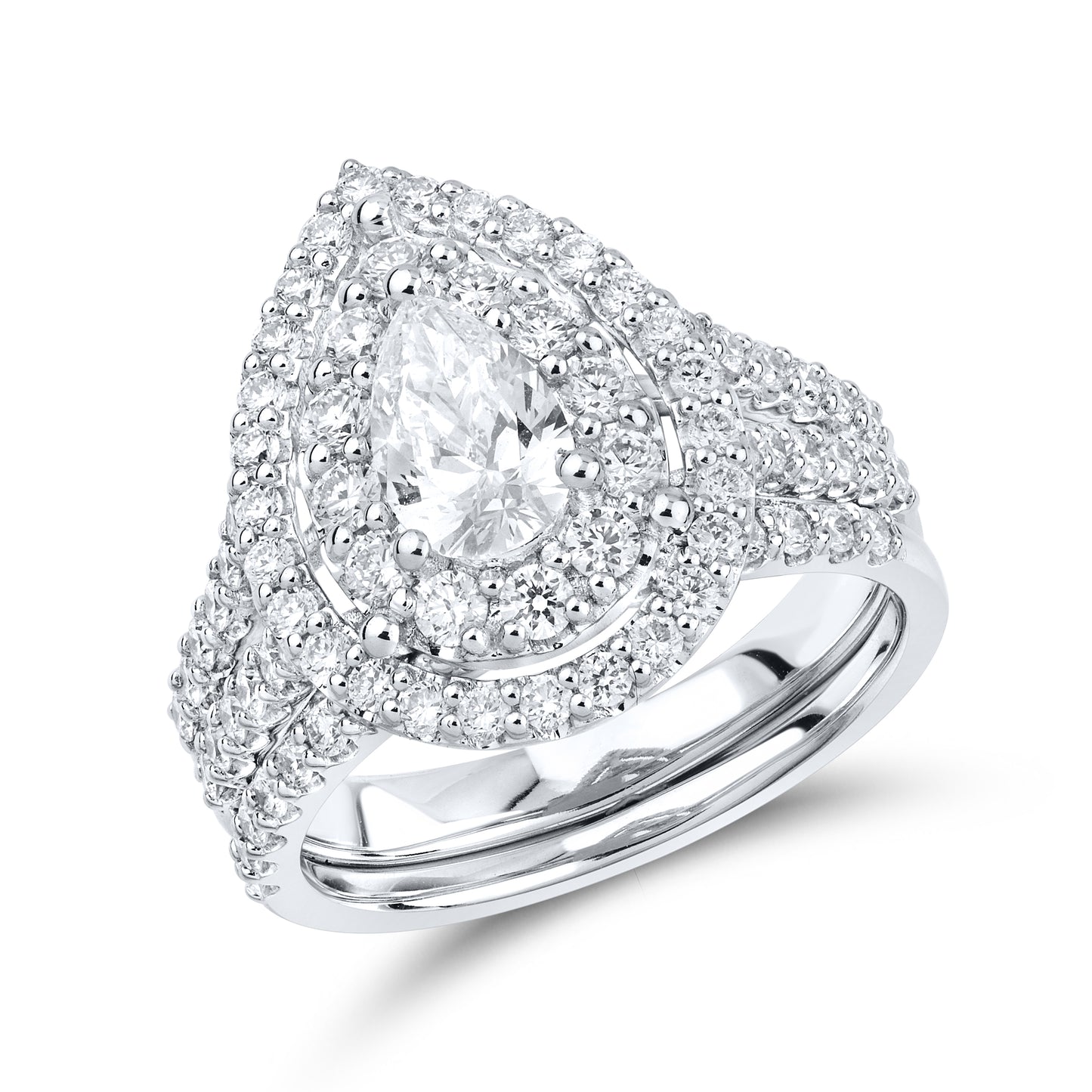 14kt White Gold 1.96 CTW Teardrop Lab Diamond Ring